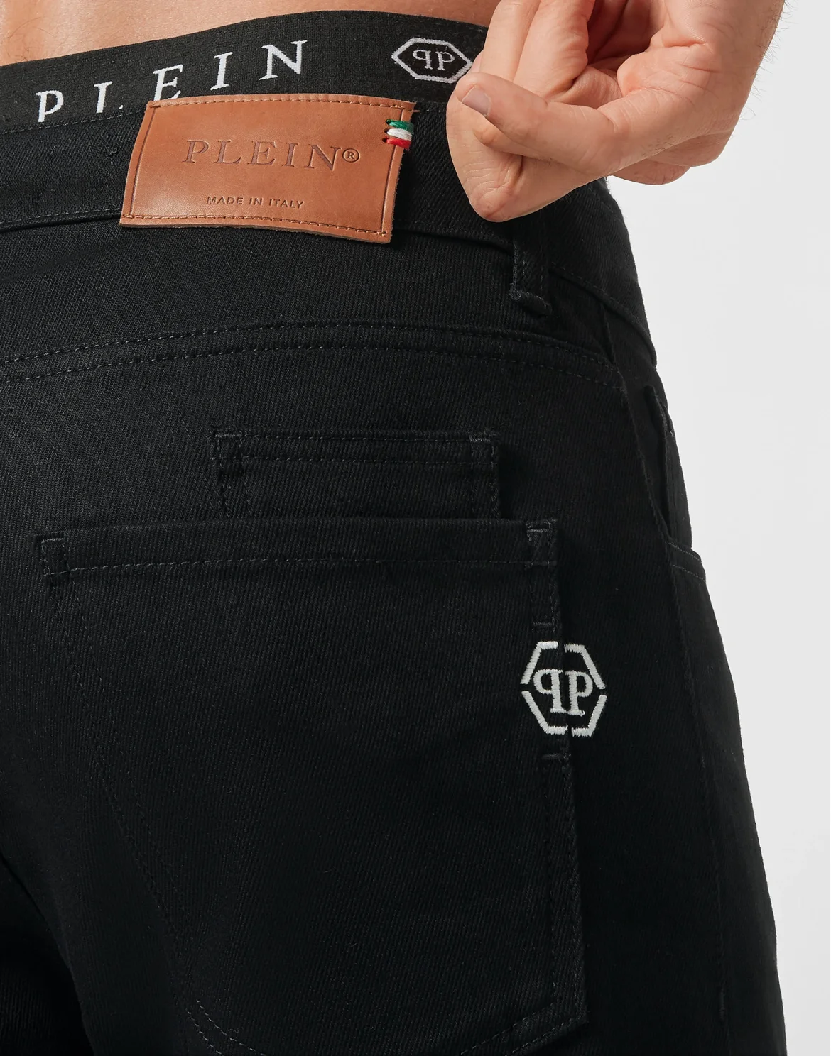 Denim Trousers Super Straight Cut Premium Hexagon, цвет: Черный