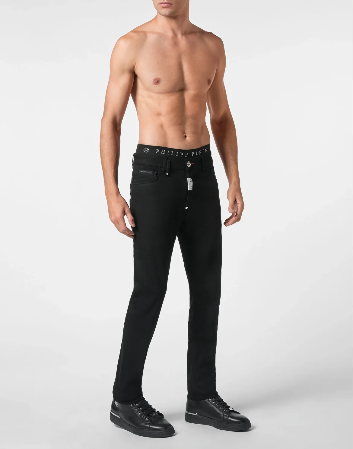 Denim Trousers Super Straight Cut Premium Hexagon, цвет: Черный