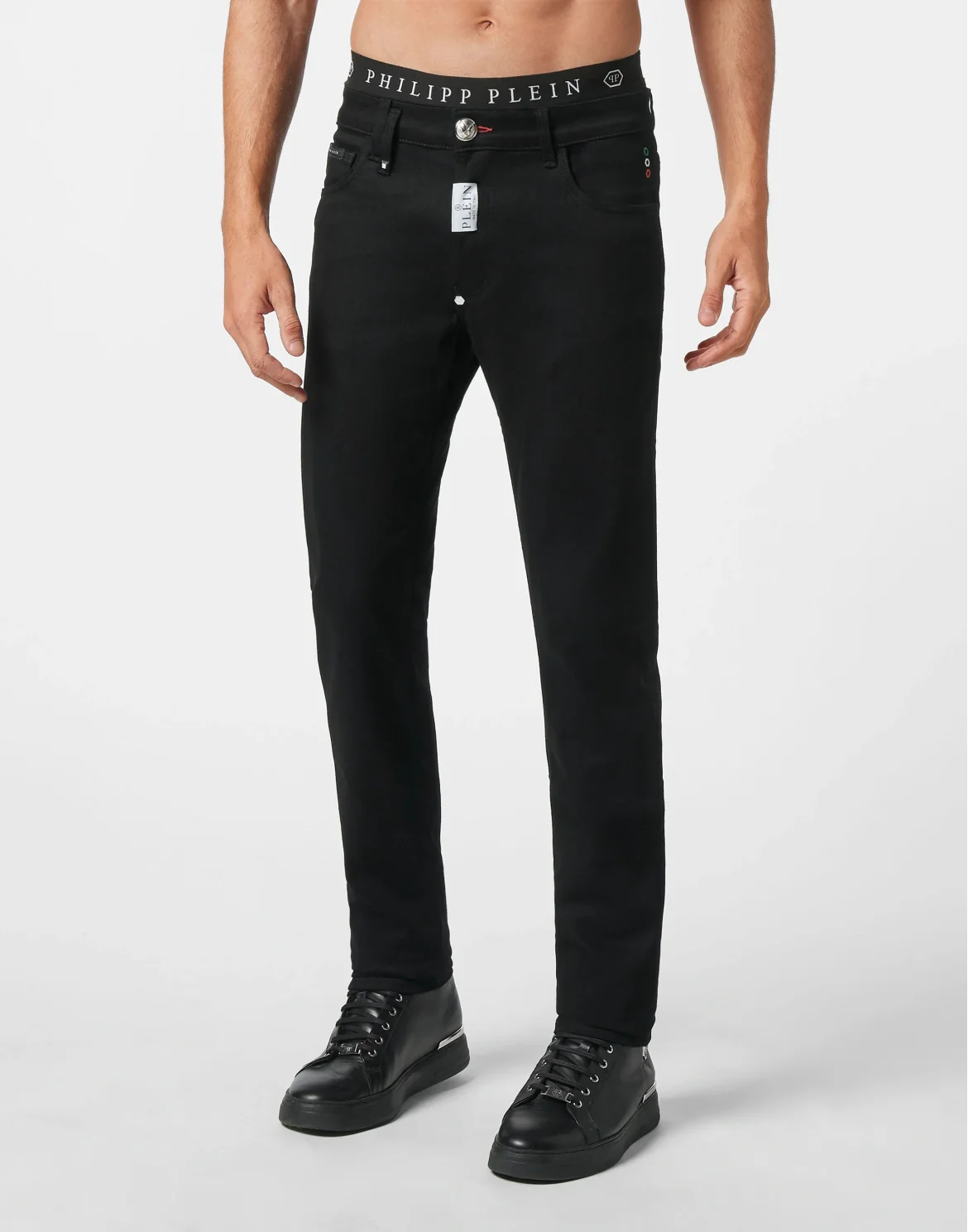 Denim Trousers Super Straight Cut Premium Hexagon, цвет: Черный