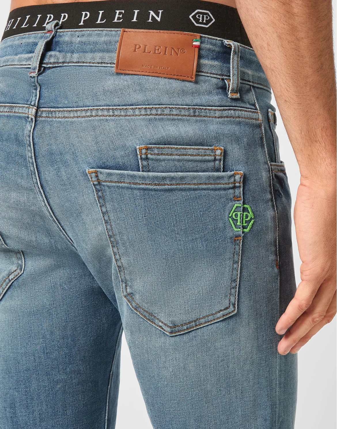 Denim Trousers Super Straight Cut Premium Hexagon, цвет: Синий