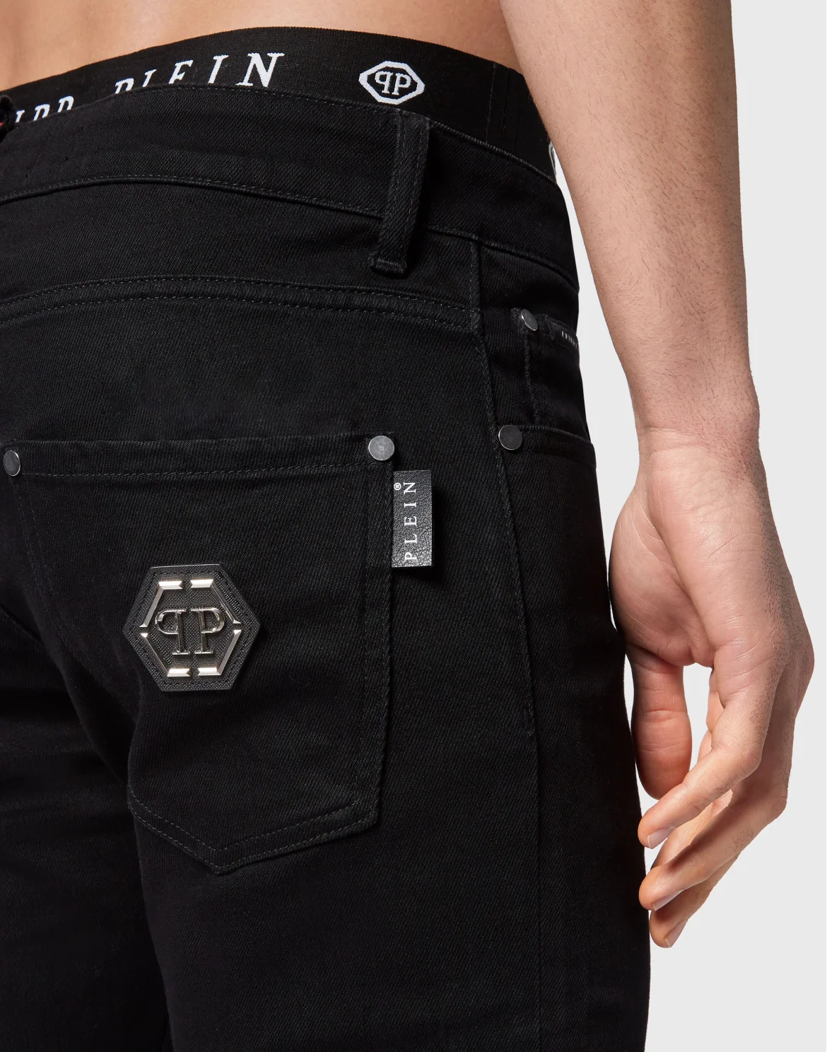 Denim Trousers Super Straight Cut Premium Hexagon, цвет: Черный