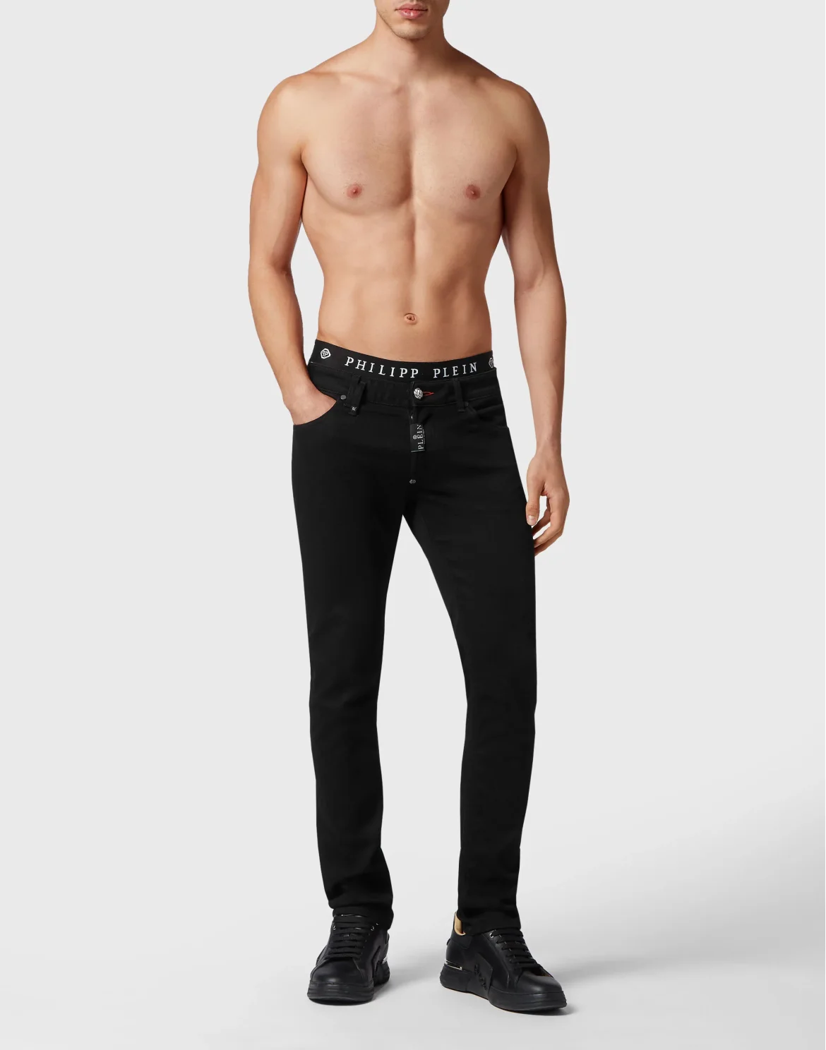 Denim Trousers Super Straight Cut Premium Hexagon, цвет: Черный