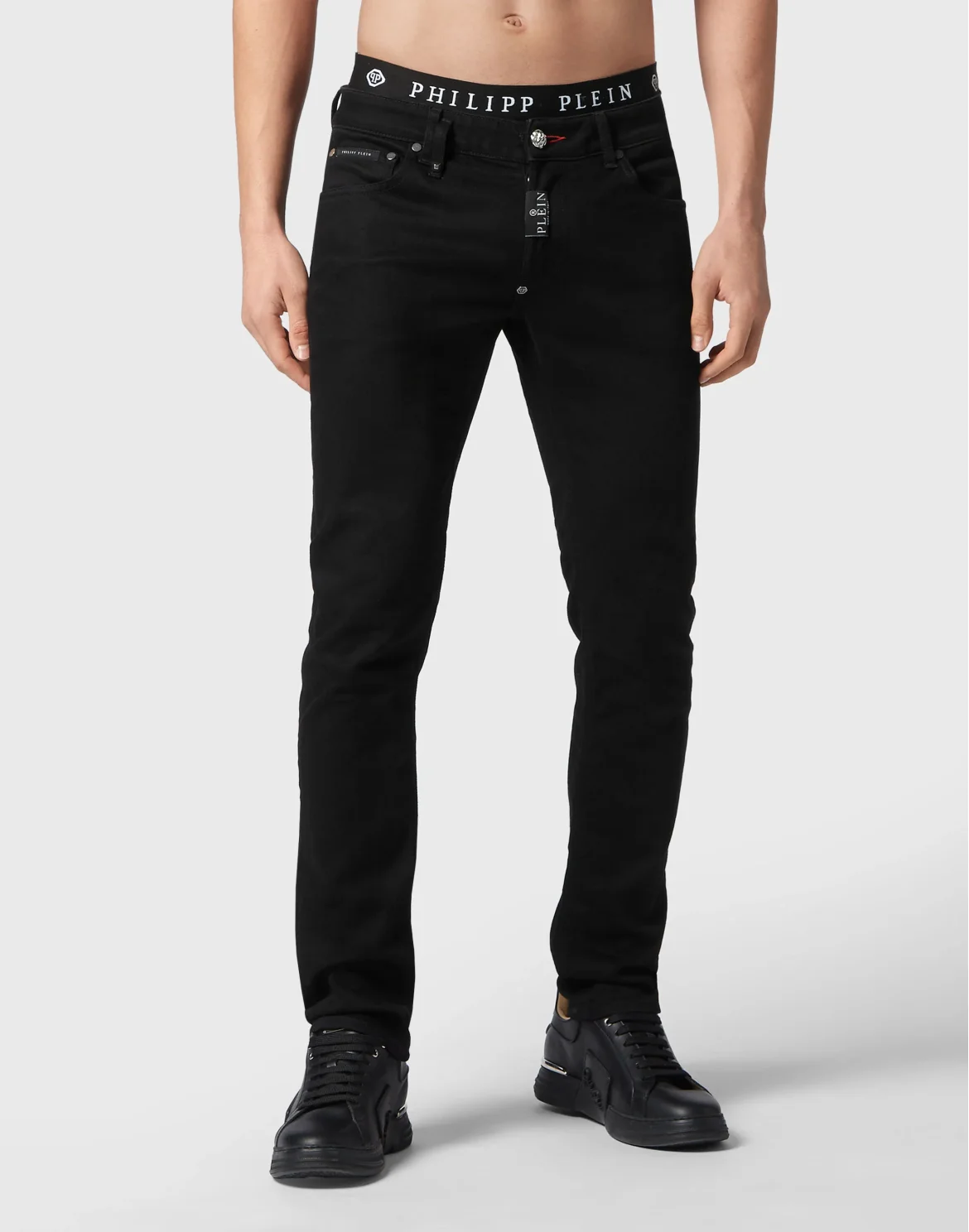 Denim Trousers Super Straight Cut Premium Hexagon, цвет: Черный