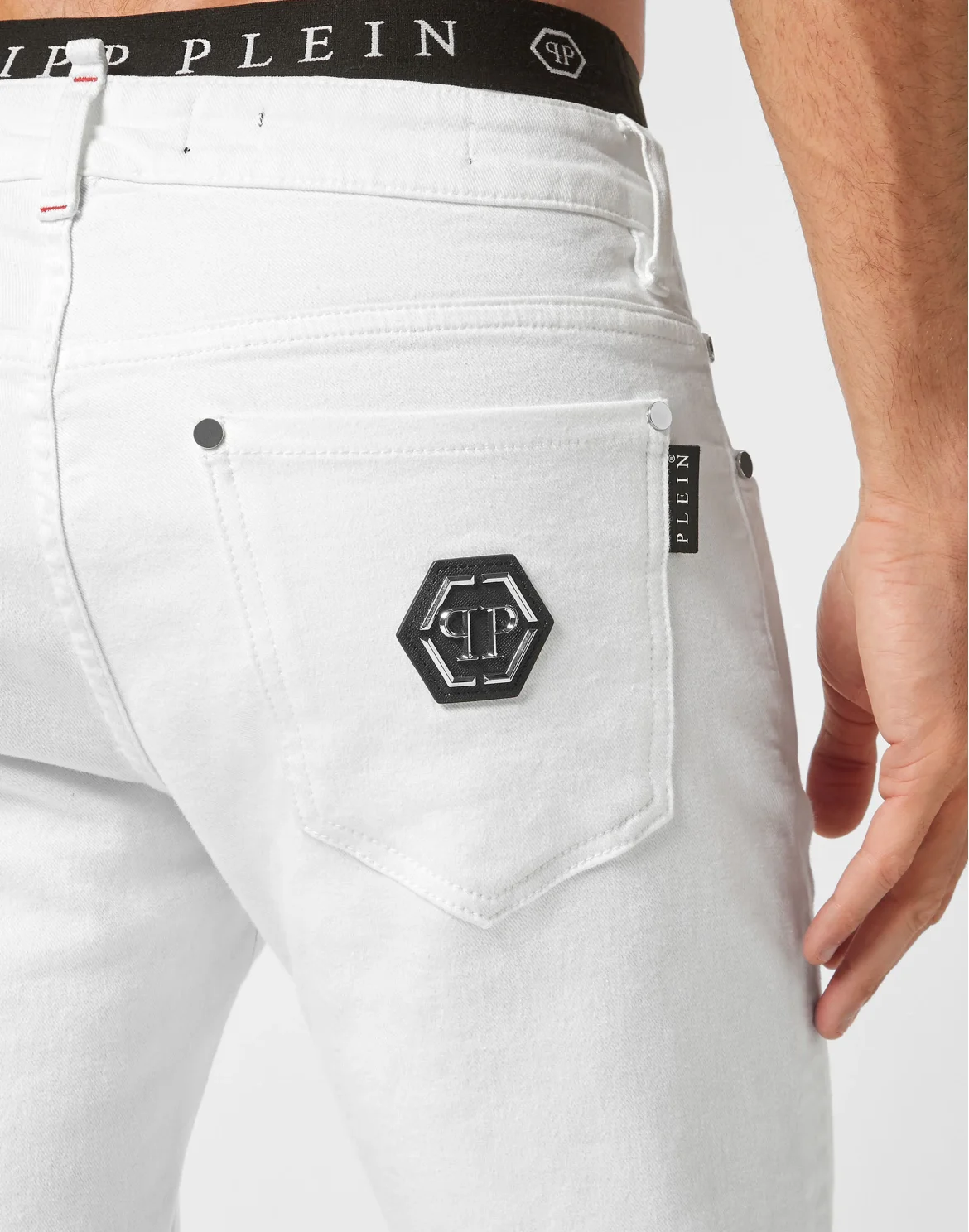 Denim Trousers Straight Supreme Comfort fit Hexagon, цвет: Белый