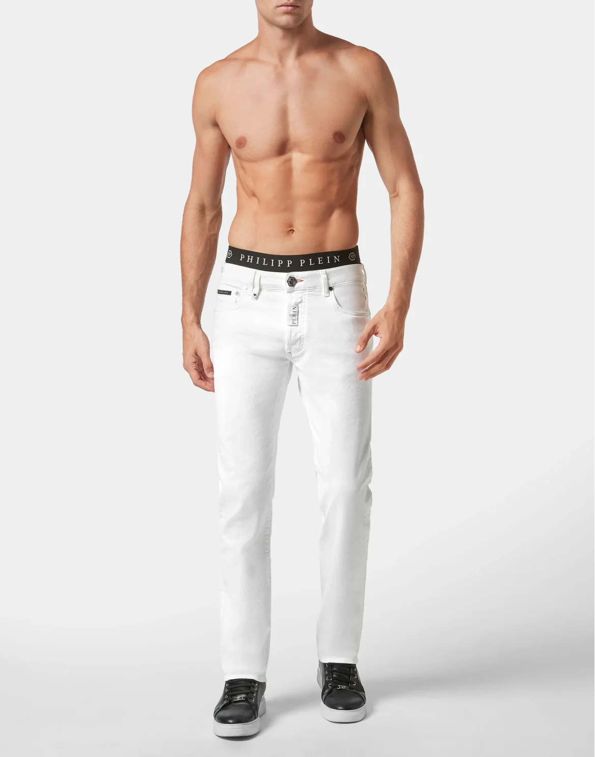 Denim Trousers Straight Supreme Comfort fit Hexagon, цвет: Белый