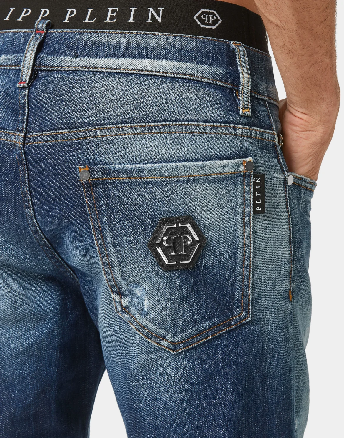 Denim Trousers Straight Supreme Comfort fit Hexagon, цвет: Синий