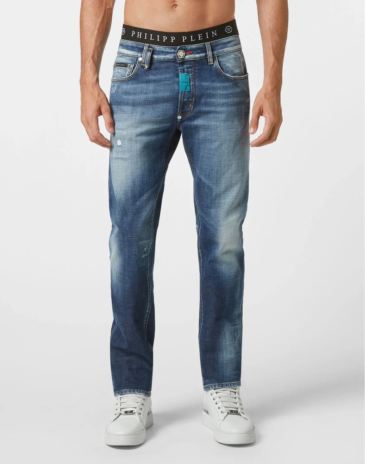 Denim Trousers Straight Supreme Comfort fit Hexagon, цвет: Синий