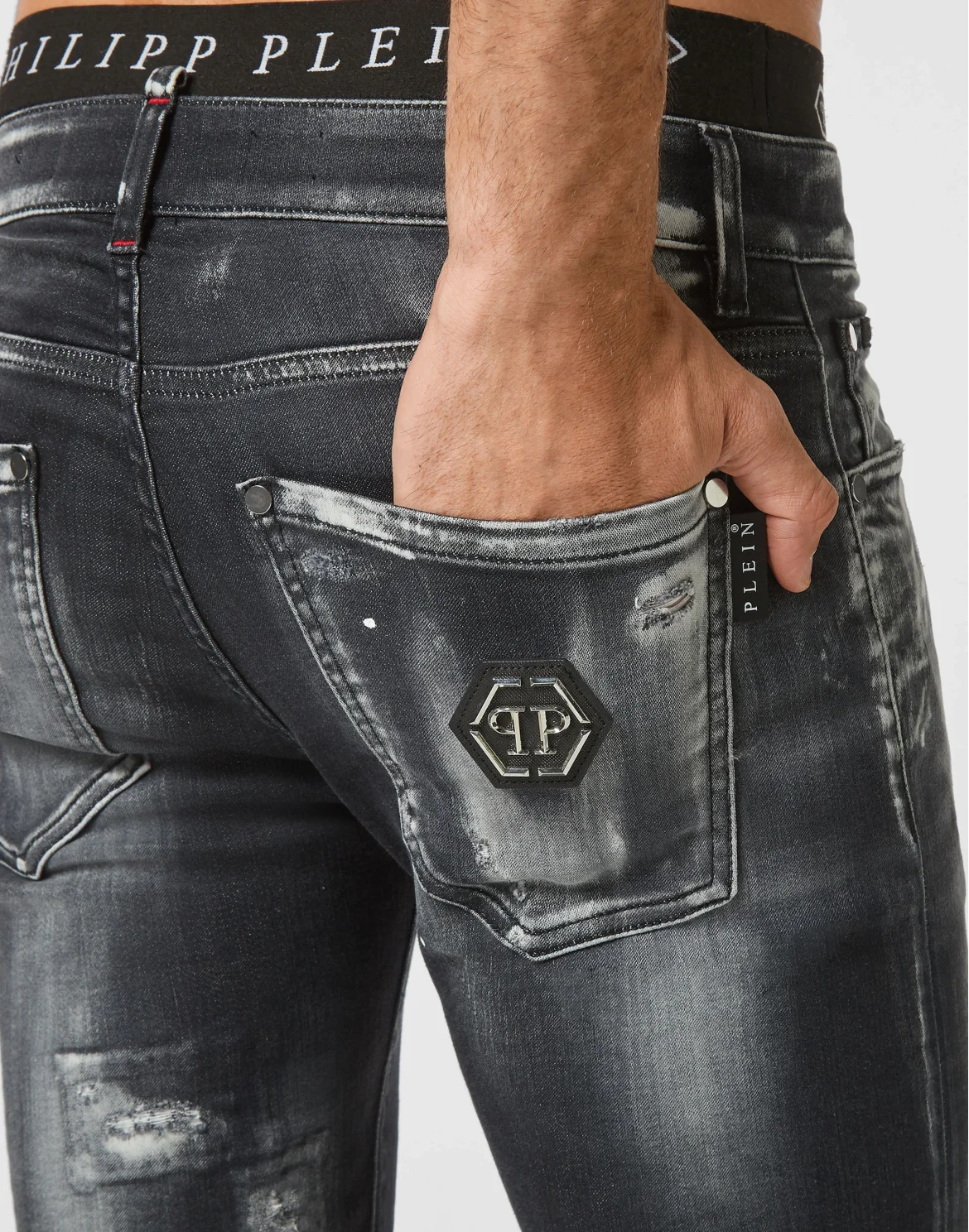 Denim Trousers Super Fit Hexagon, цвет: Черный