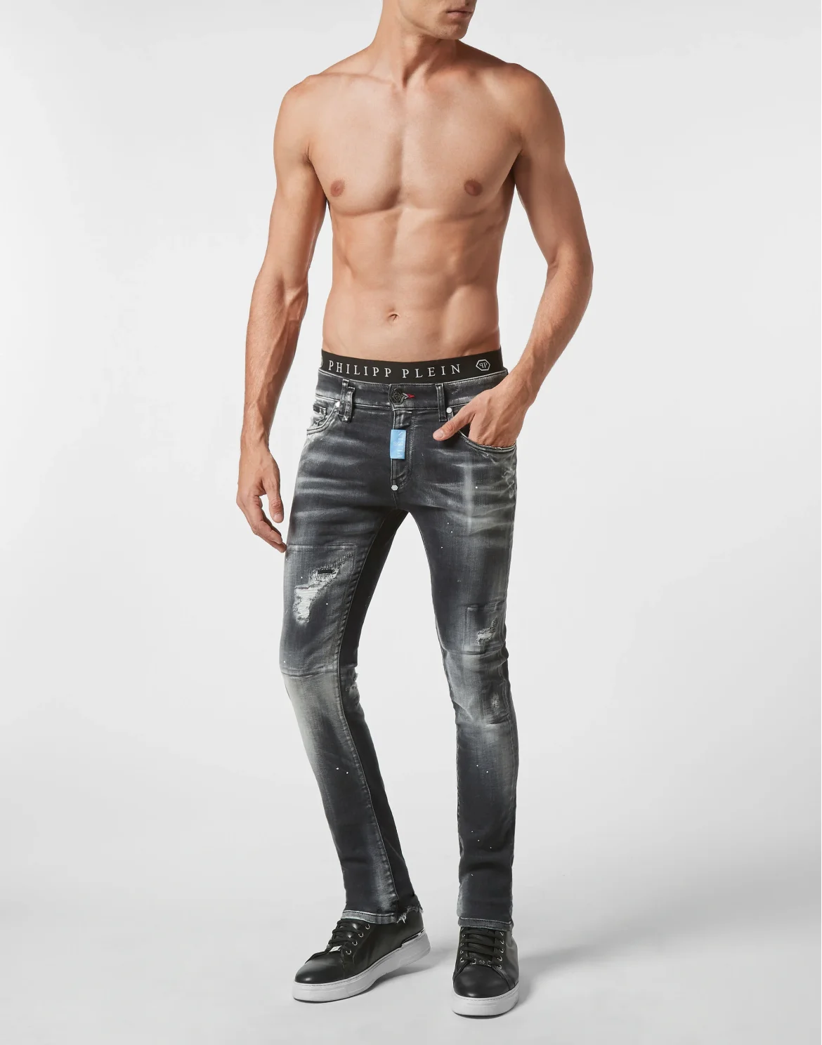 Denim Trousers Super Fit Hexagon, цвет: Черный