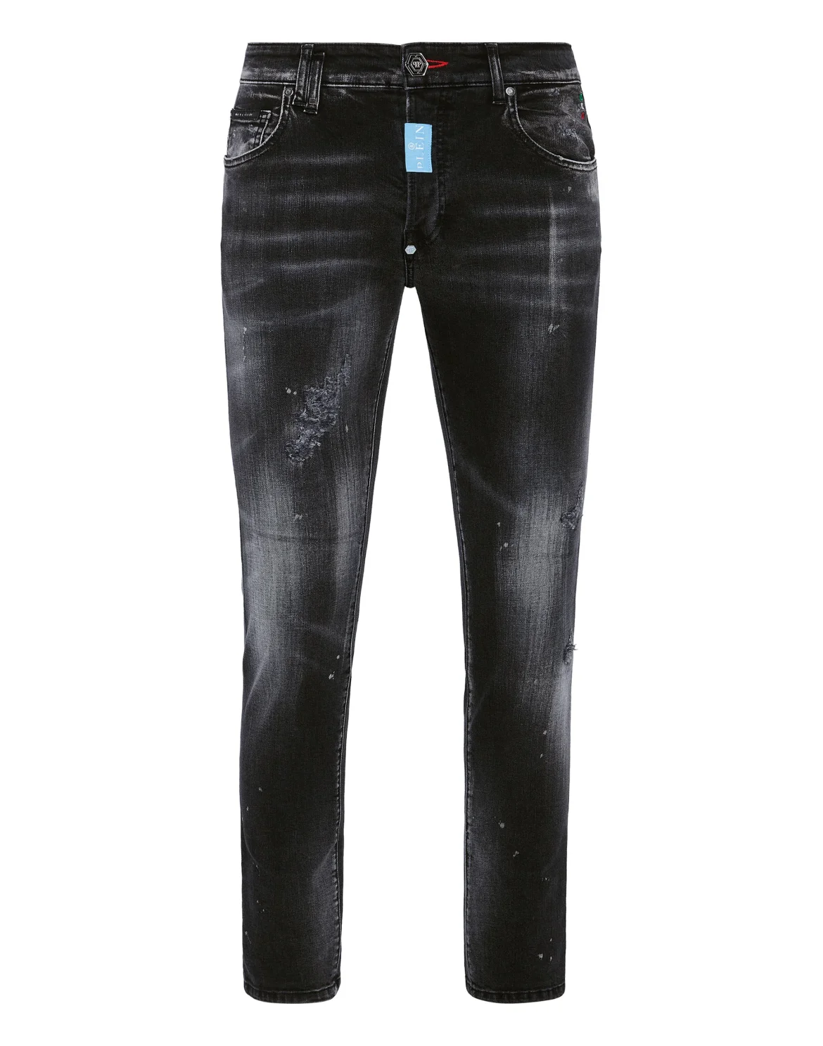 Denim Trousers Skinny Fit Hexagon, цвет: Черный