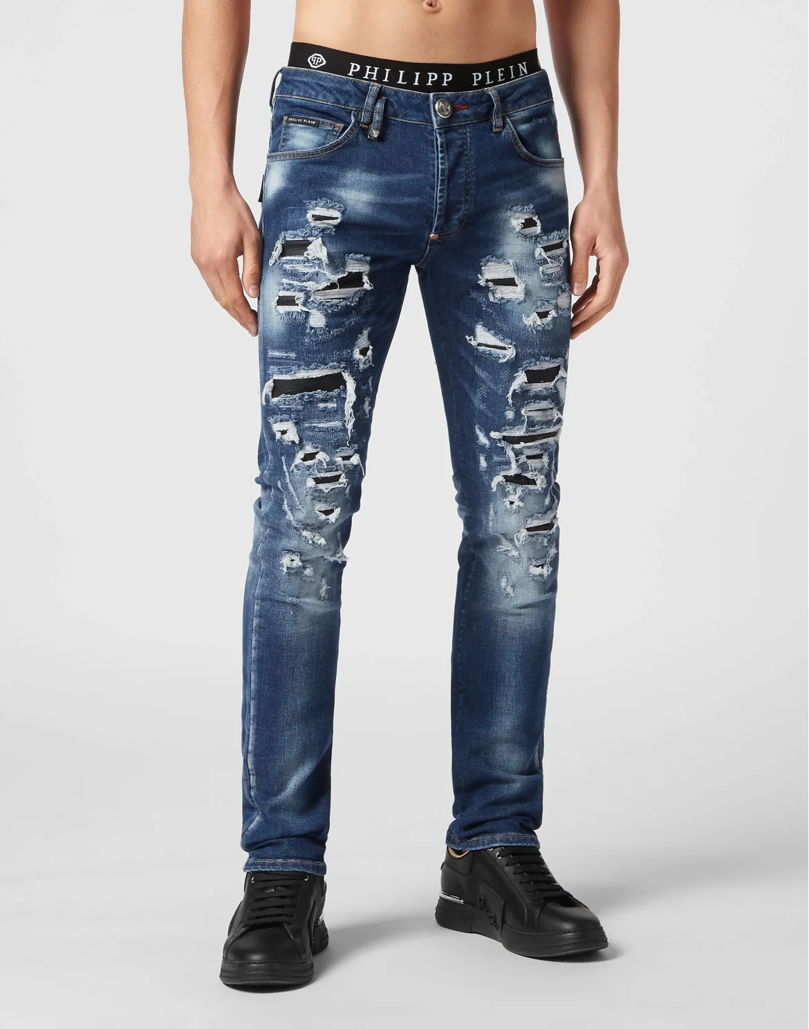 Denim Trousers Super Straight Cut Destroyed, цвет: Оранжевый