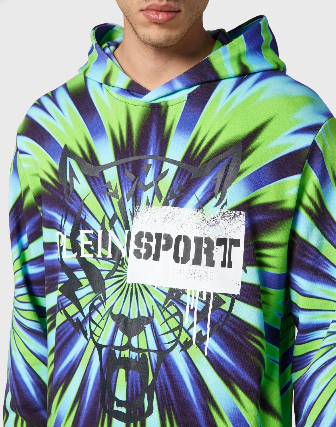 Tie-Dye Hoodie Sweatshirt Tiger, цвет: Мультиколор