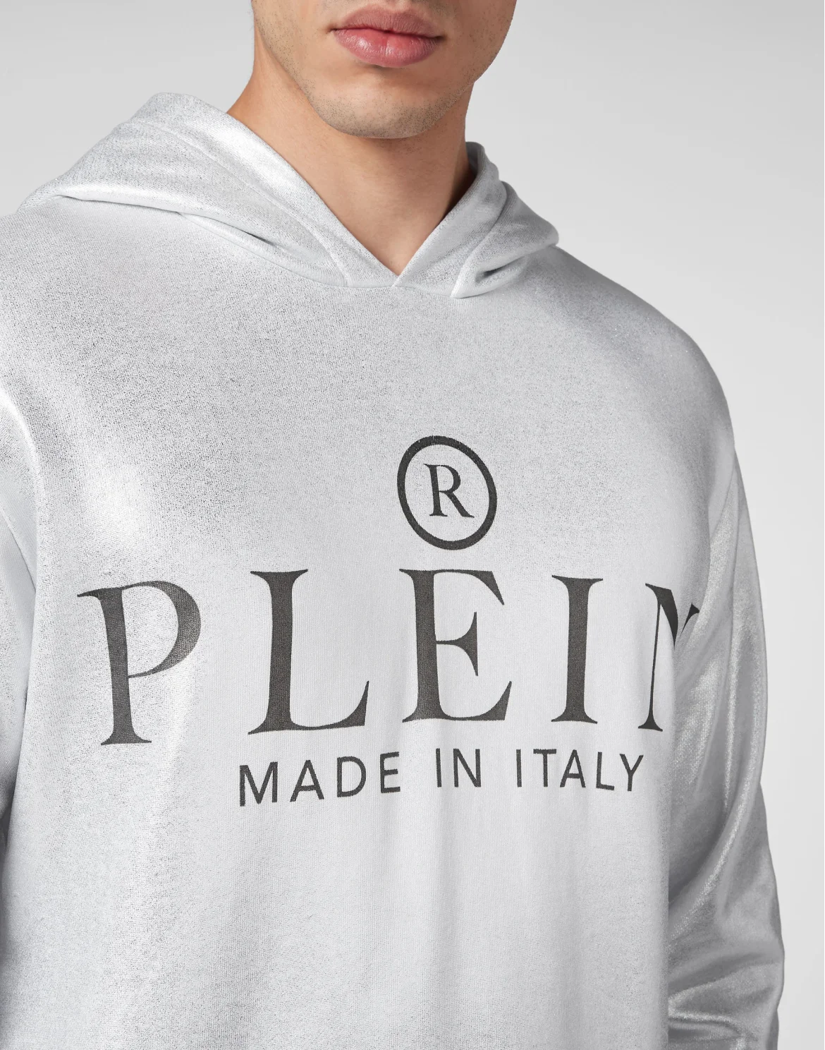 Hoodie Sweatshirt Iconic Plein, цвет: Серебристый