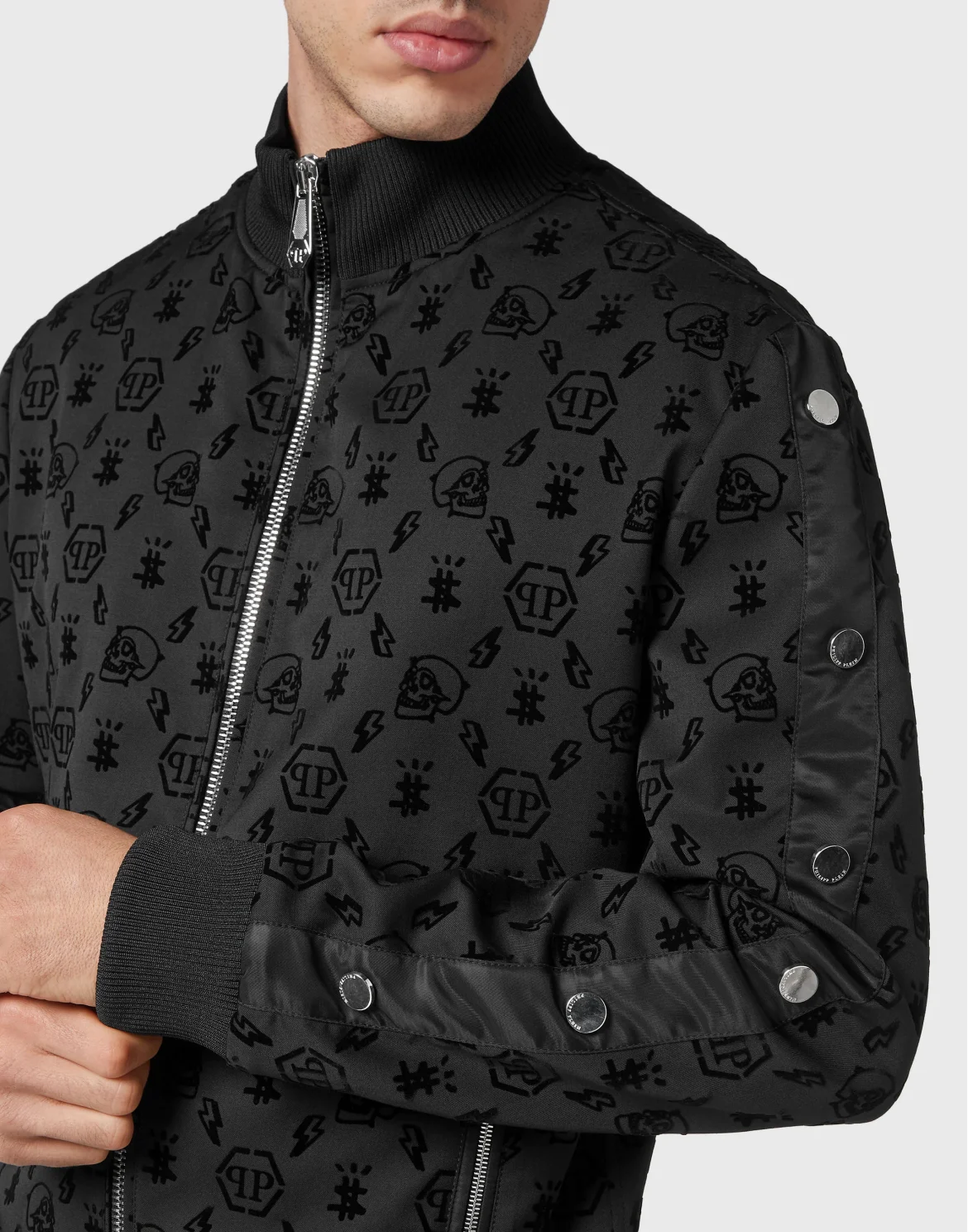 Tracksuit: Sweatjacket/Trousers Skull&Bones, цвет: Черный