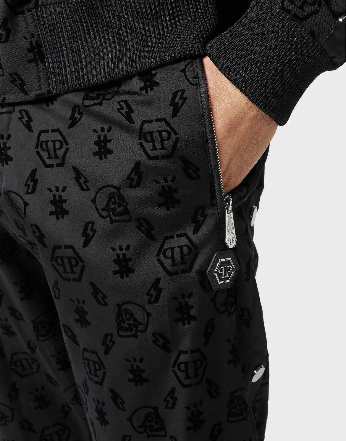 Tracksuit: Sweatjacket/Trousers Skull&Bones, цвет: Черный