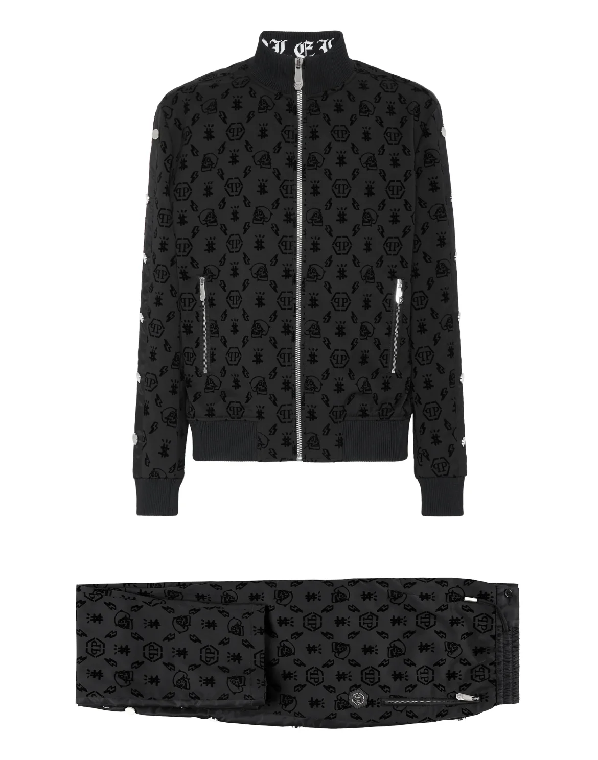 Tracksuit: Sweatjacket/Trousers Skull&Bones, цвет: Черный