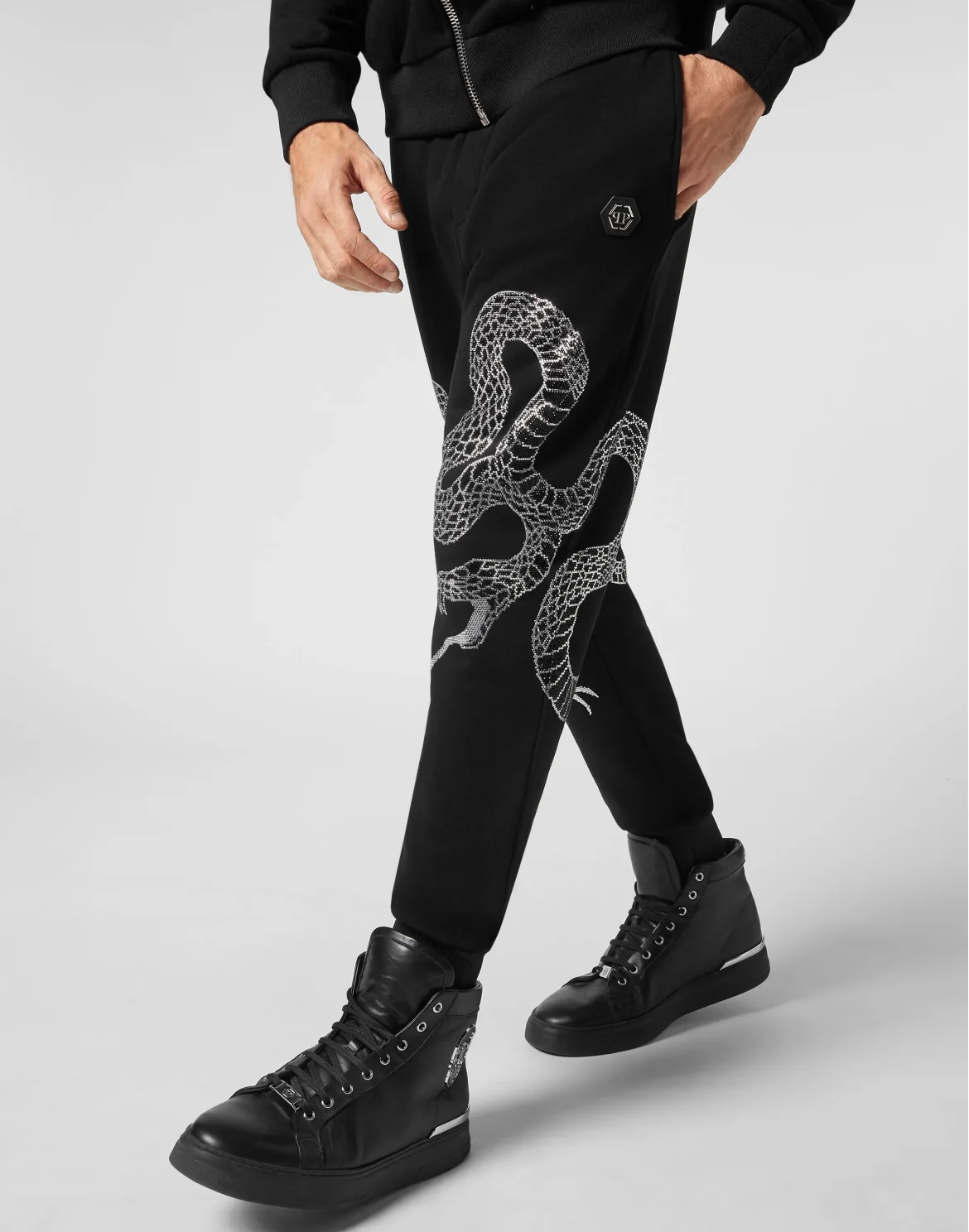 TRACKSUIT: ZIP-UP JACKET + JOGGING PANTS SNAKE, цвет: Черный