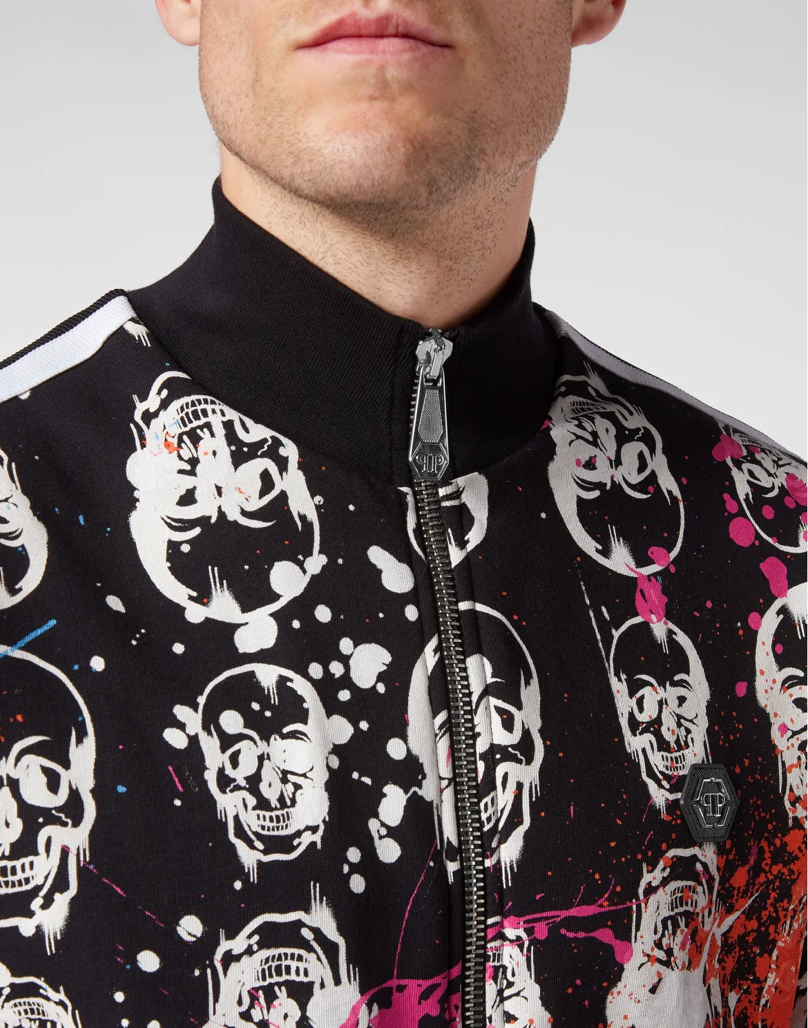 TRACKSUIT: ZIP-UP JACKET + JOGGING PANTS SKULL, цвет: Черный