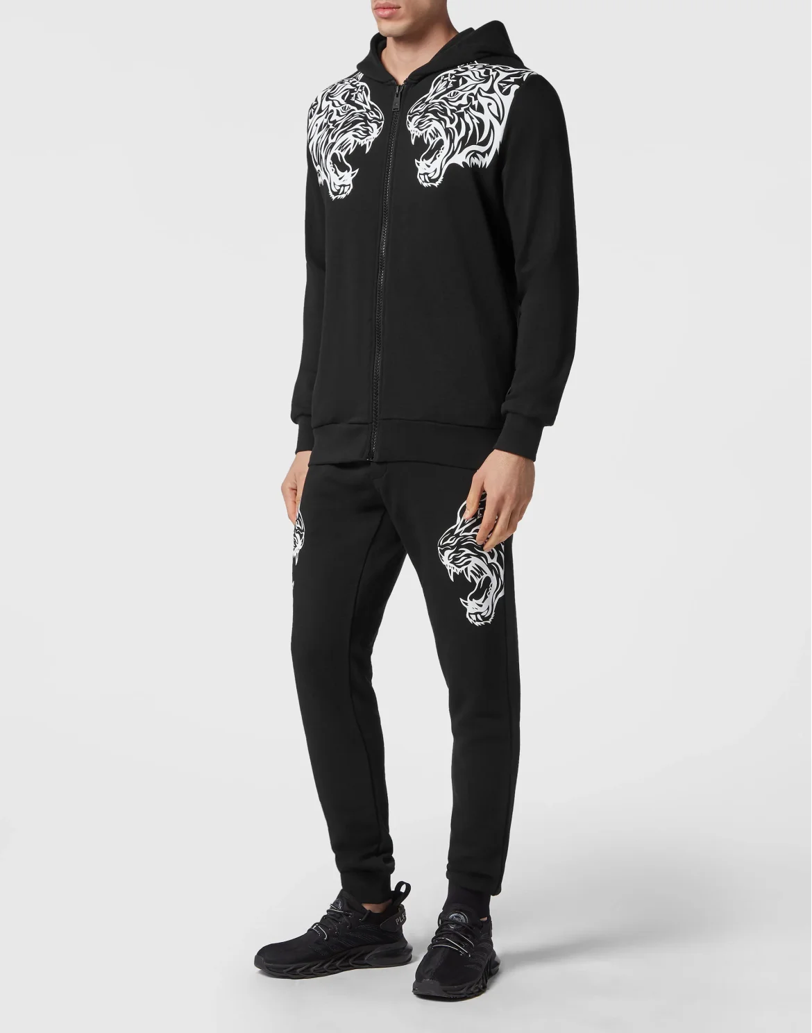 Jogging Tracksuit: Top/Trousers Tiger, цвет: Черный