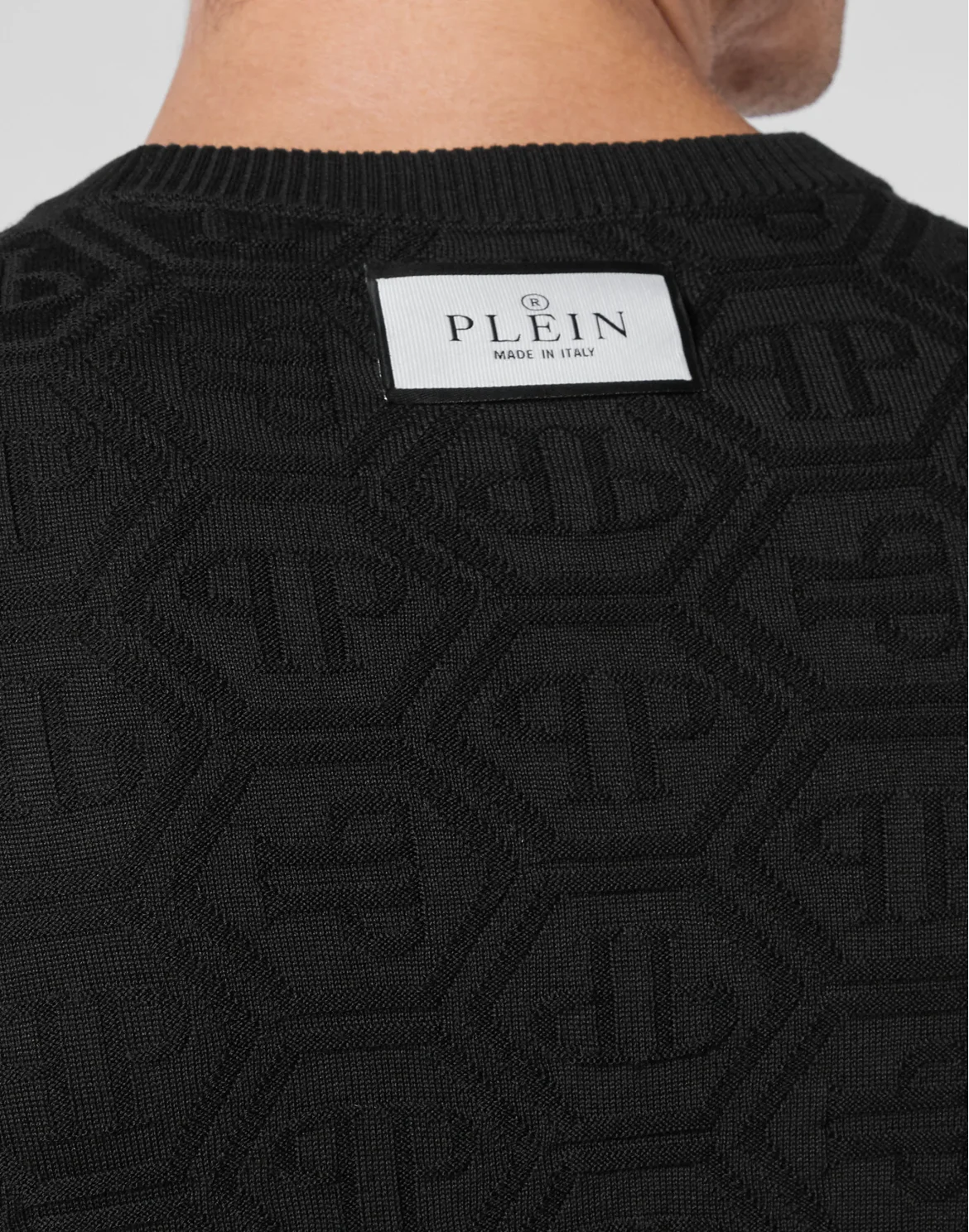 Silk/Wool Pullover LS Monogram, цвет: Черный