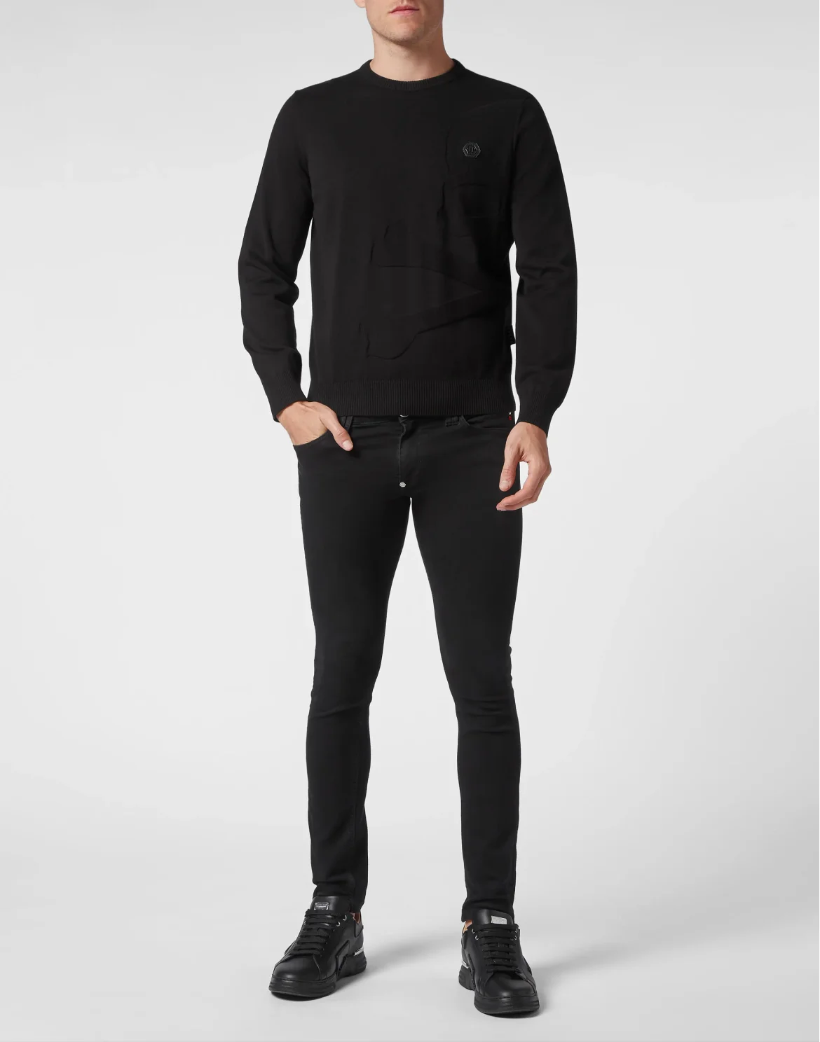 Cotton Pullover LS Skull&Bones, цвет: Черный