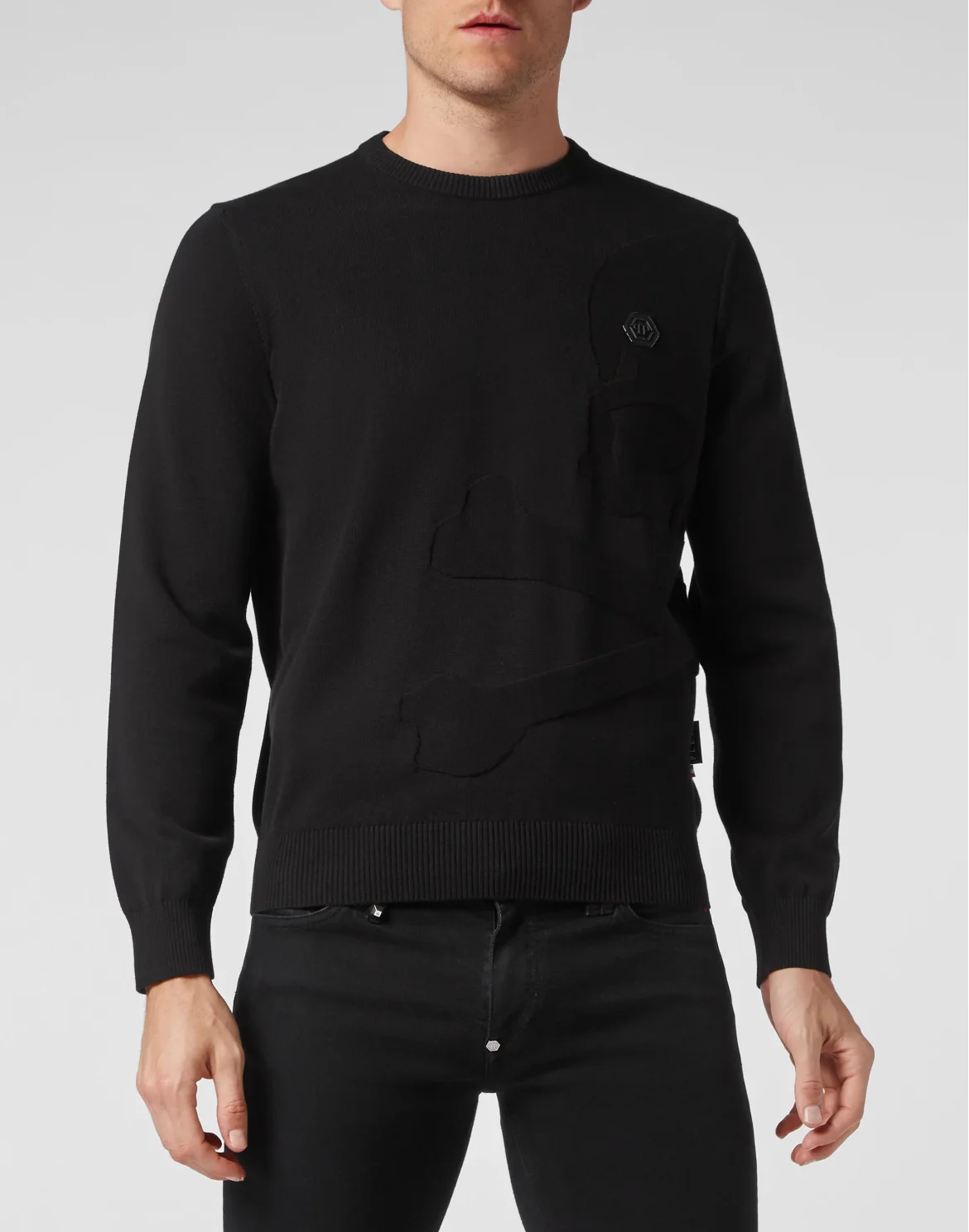Cotton Pullover LS Skull&Bones, цвет: Черный