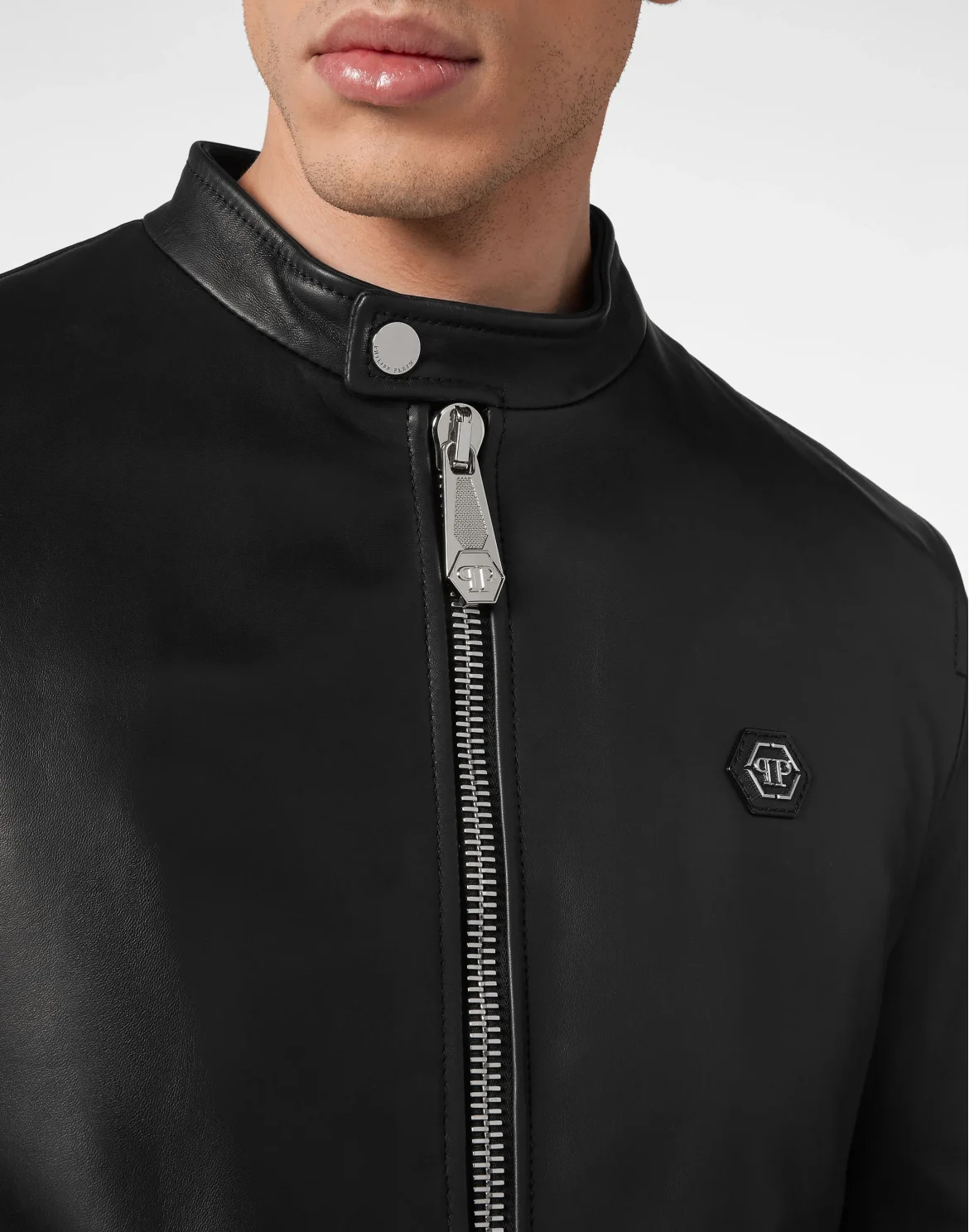 Leather Moto Jacket, цвет: Черный