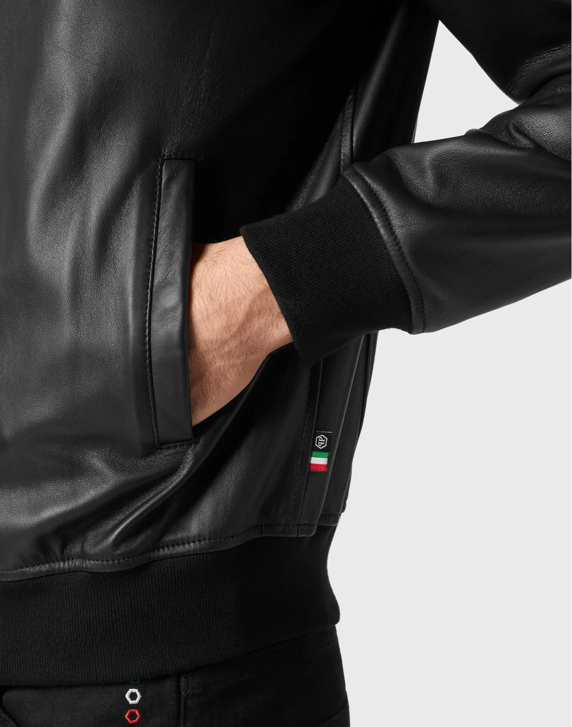 Leather Bomber Billy Jacket, цвет: Черный