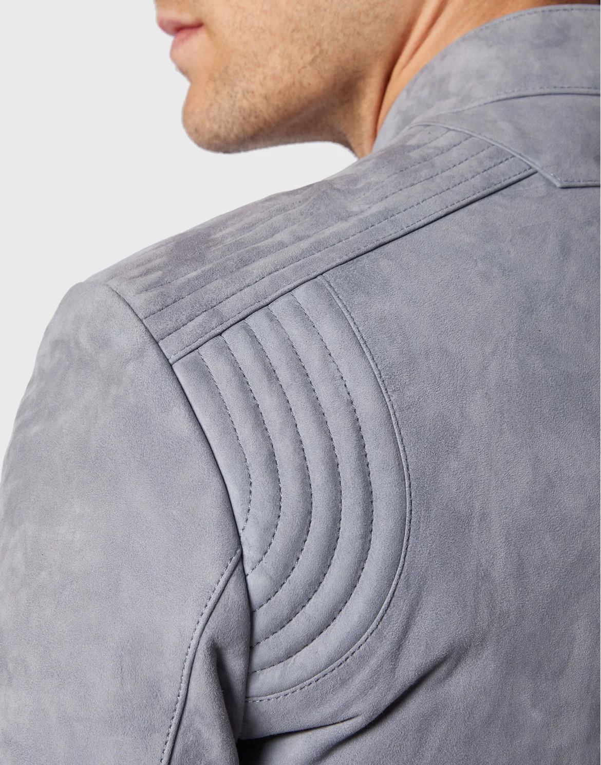 Suede Padded Jacket, цвет: Голубой