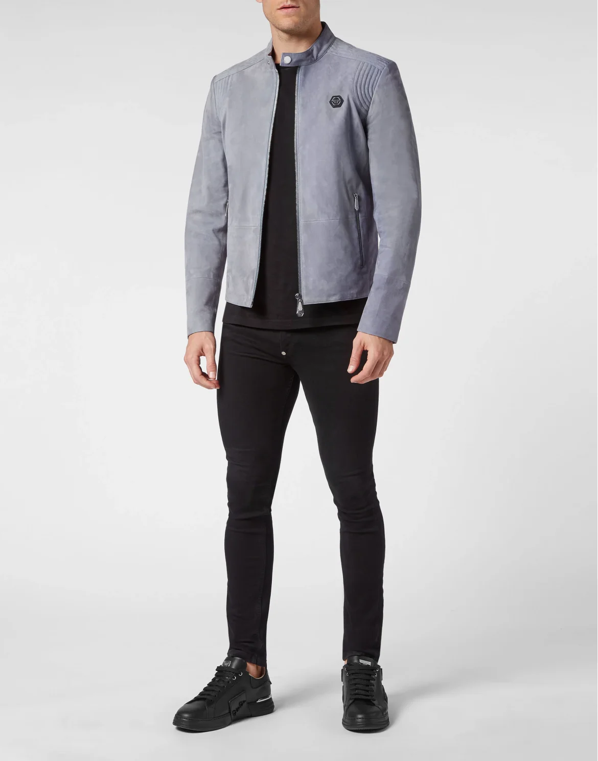Suede Padded Jacket, цвет: Голубой