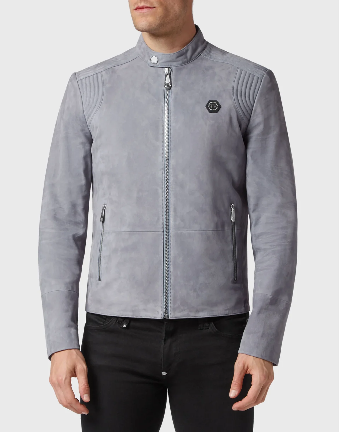 Suede Padded Jacket, цвет: Голубой