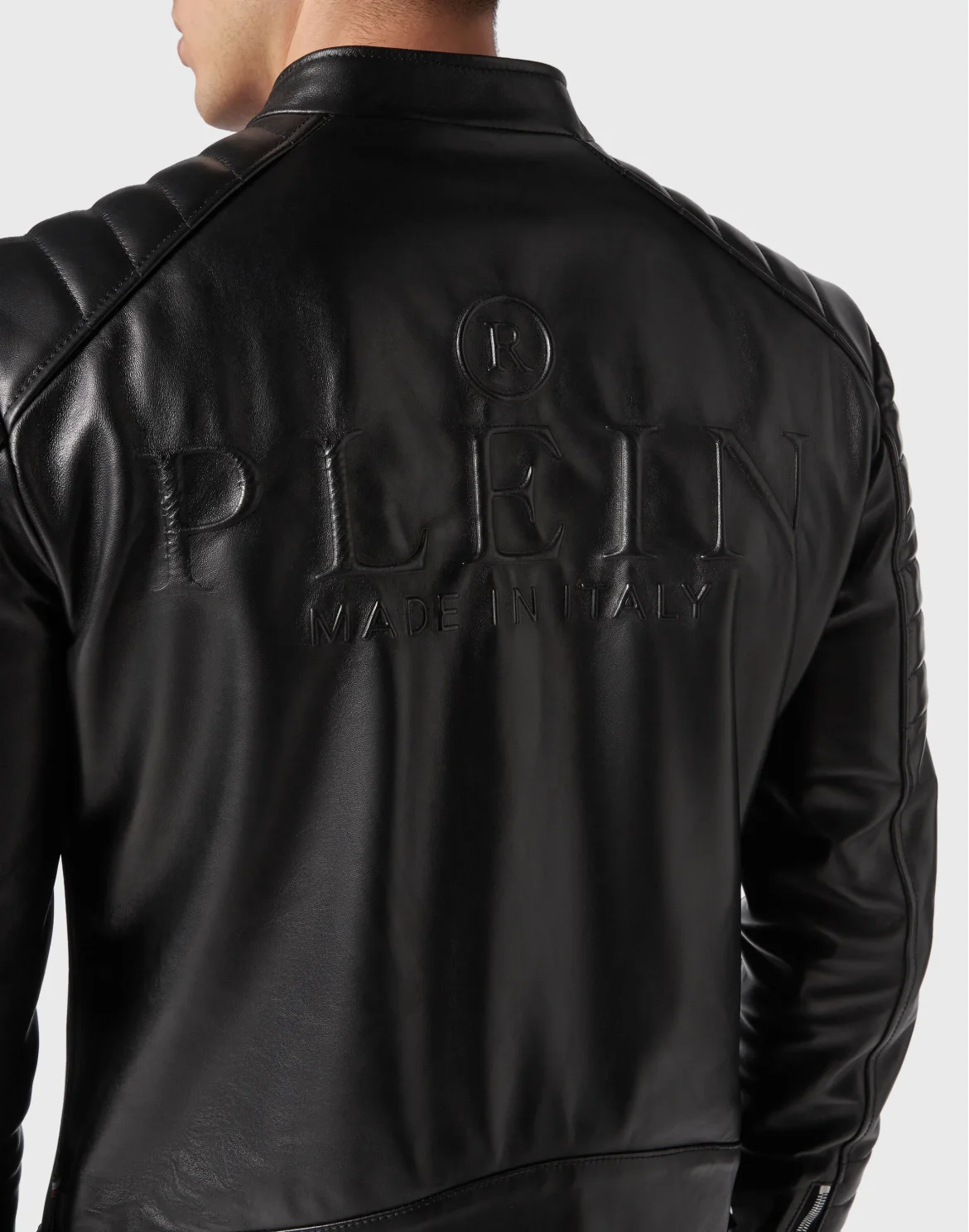 Leather Moto Jacket Iconic Plein, цвет: Черный