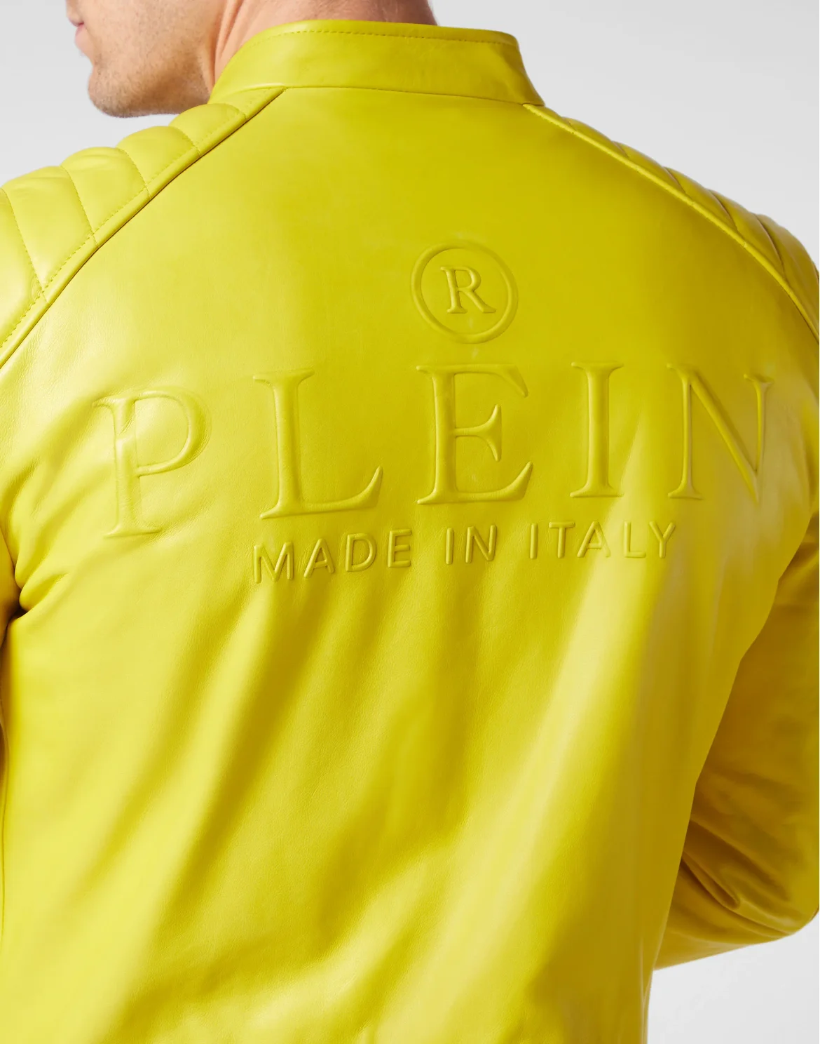 Leather Moto Jacket Iconic Plein, цвет: Желтый