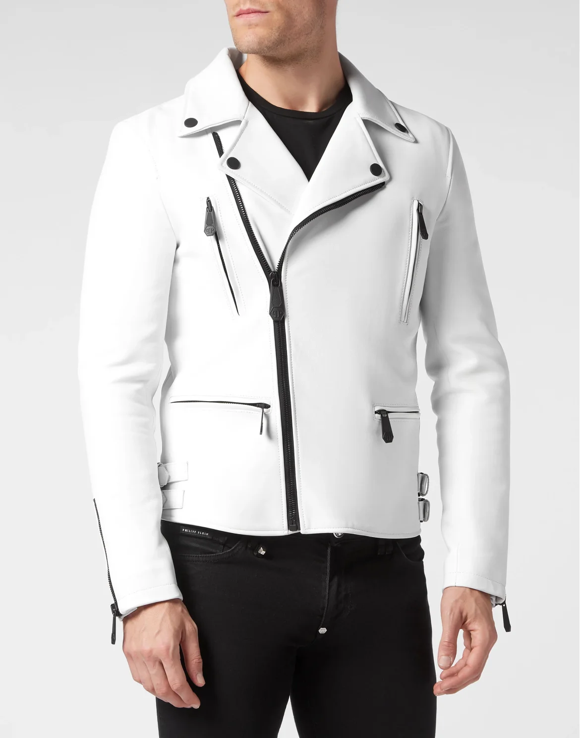 Leather Jacket Gothic Plein, цвет: Белый