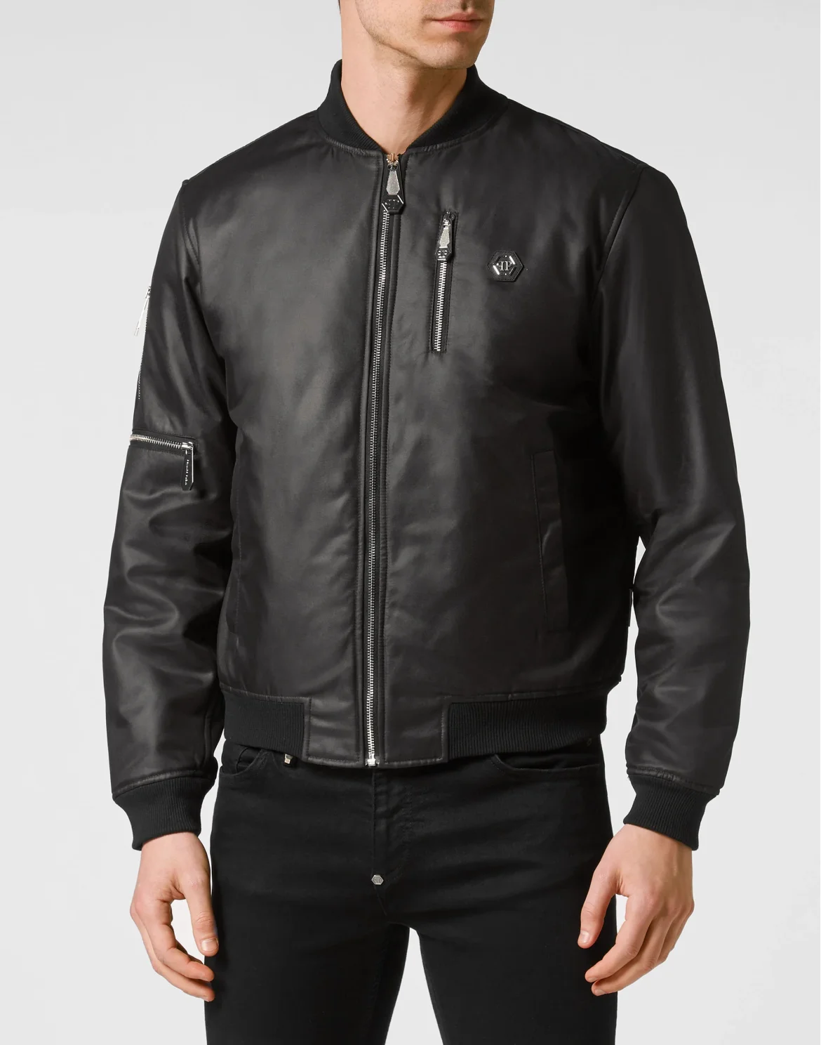 Nylon Bomber Skull&Bones, цвет: Черный