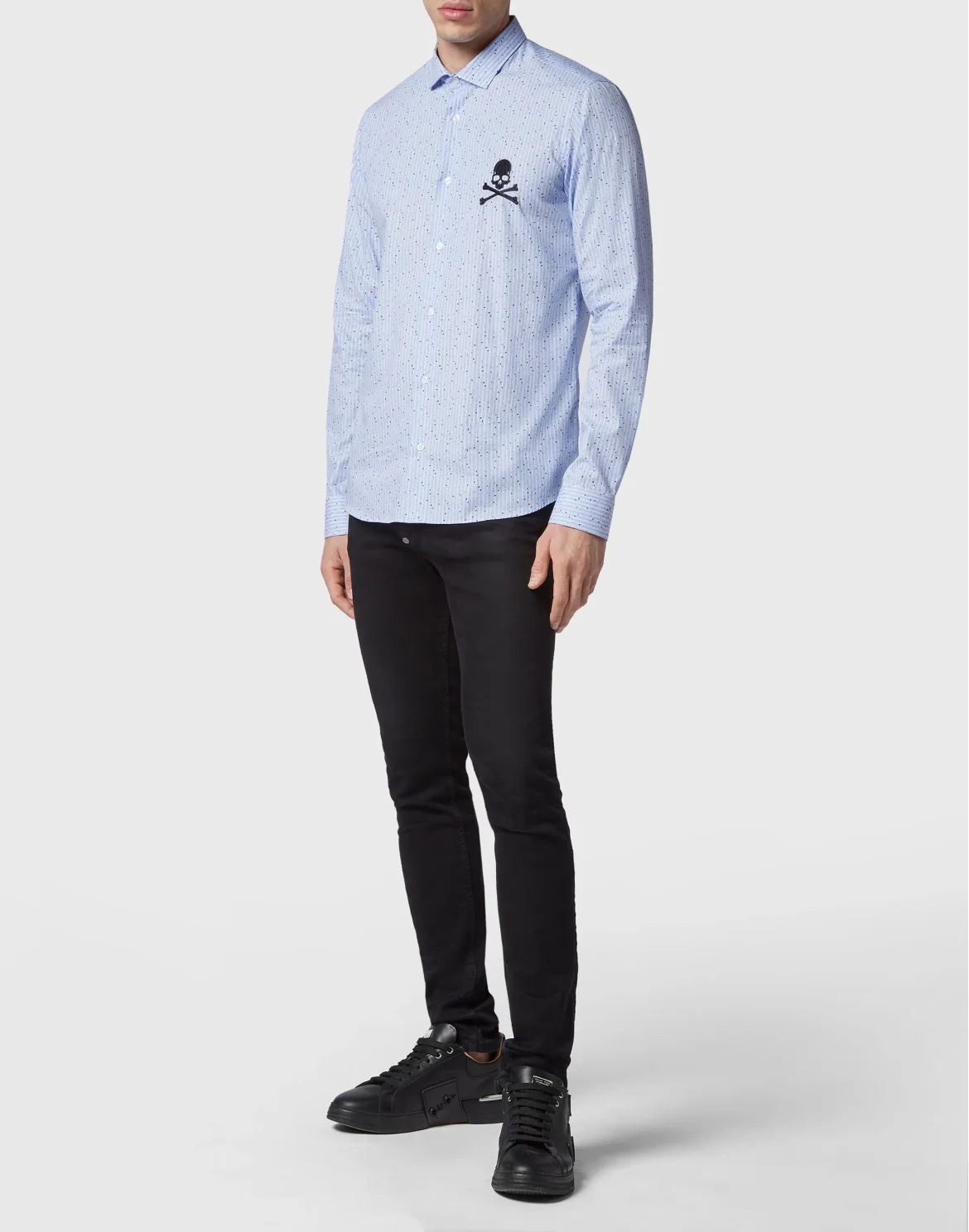 Shirt Sugar Daddy Cut LS Skull&Bones, цвет: Голубой