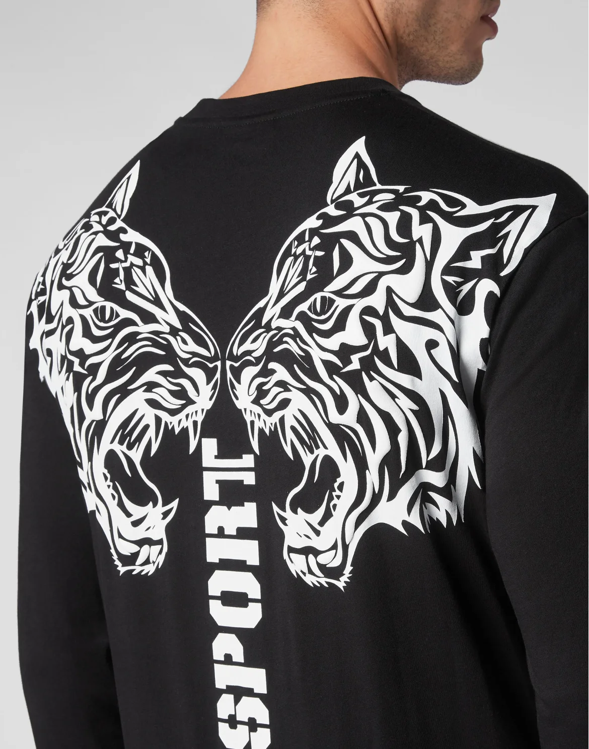 T-shirt Round Neck LS Tiger, цвет: Черный