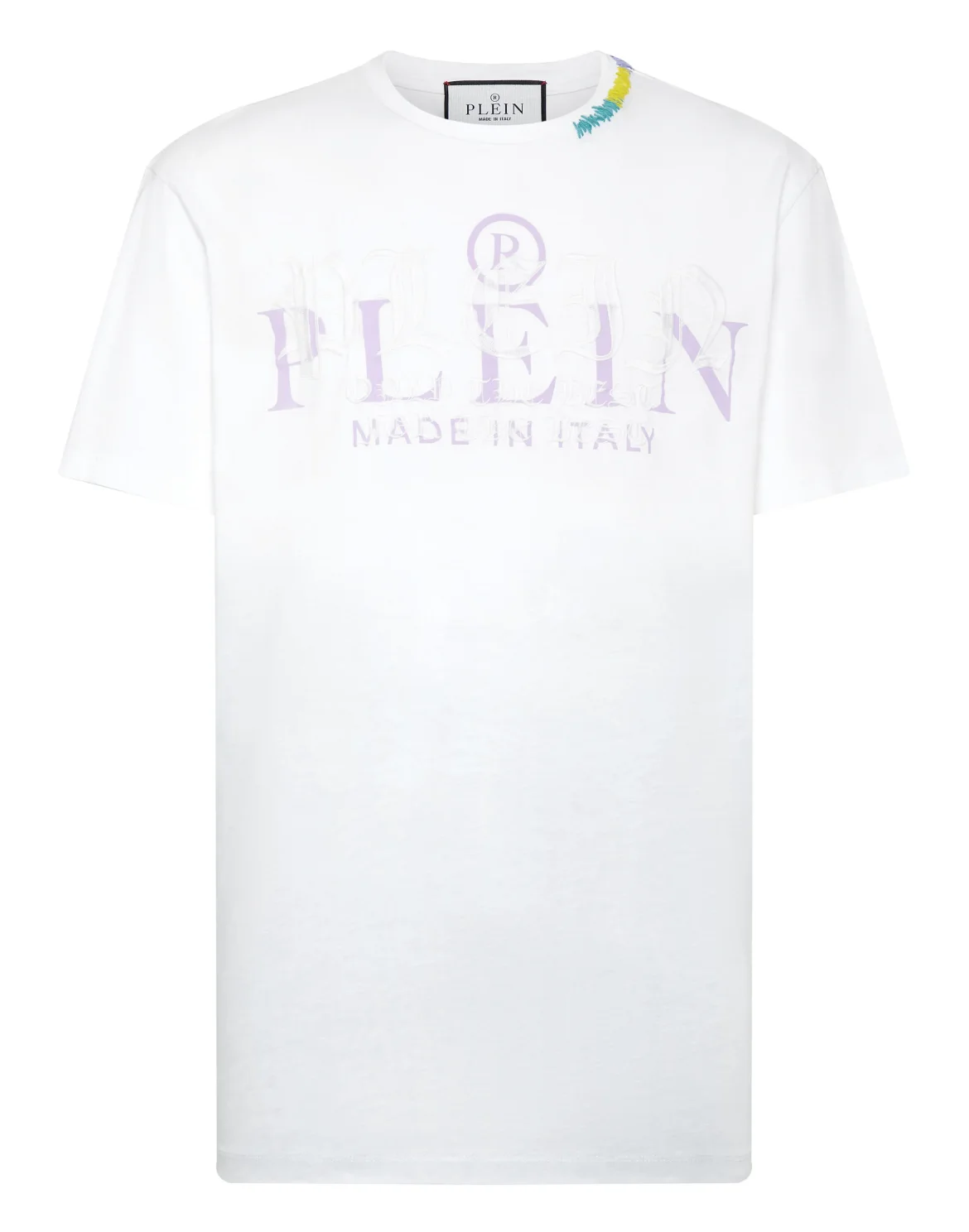 Hand Painted T-shirt Round Neck SS Gothic Plein, цвет: Белый