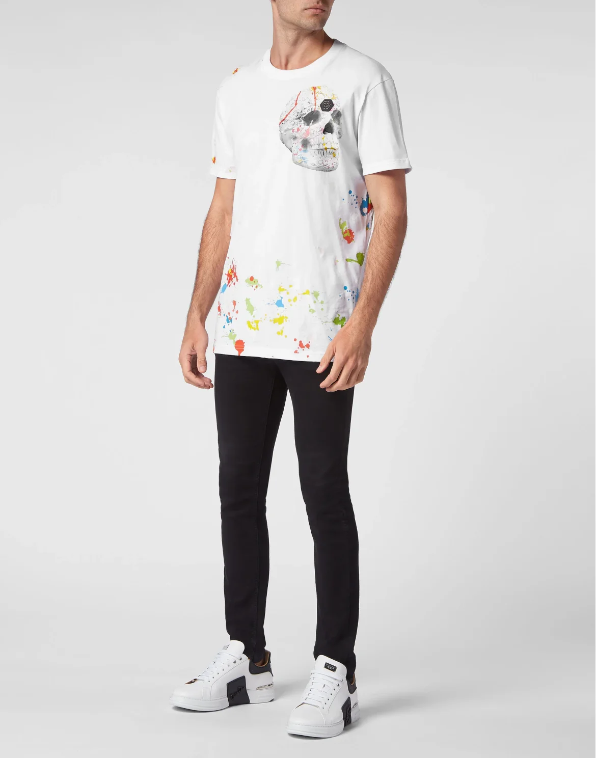 T-shirt Round Neck SS Dripping Skull, цвет: Белый