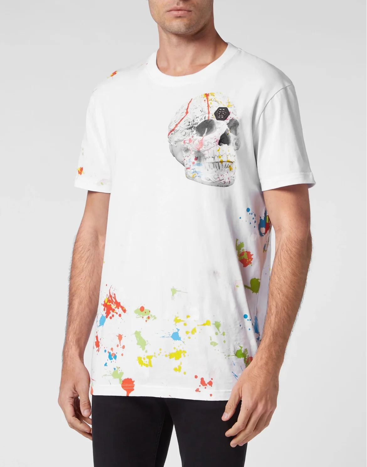 T-shirt Round Neck SS Dripping Skull, цвет: Белый