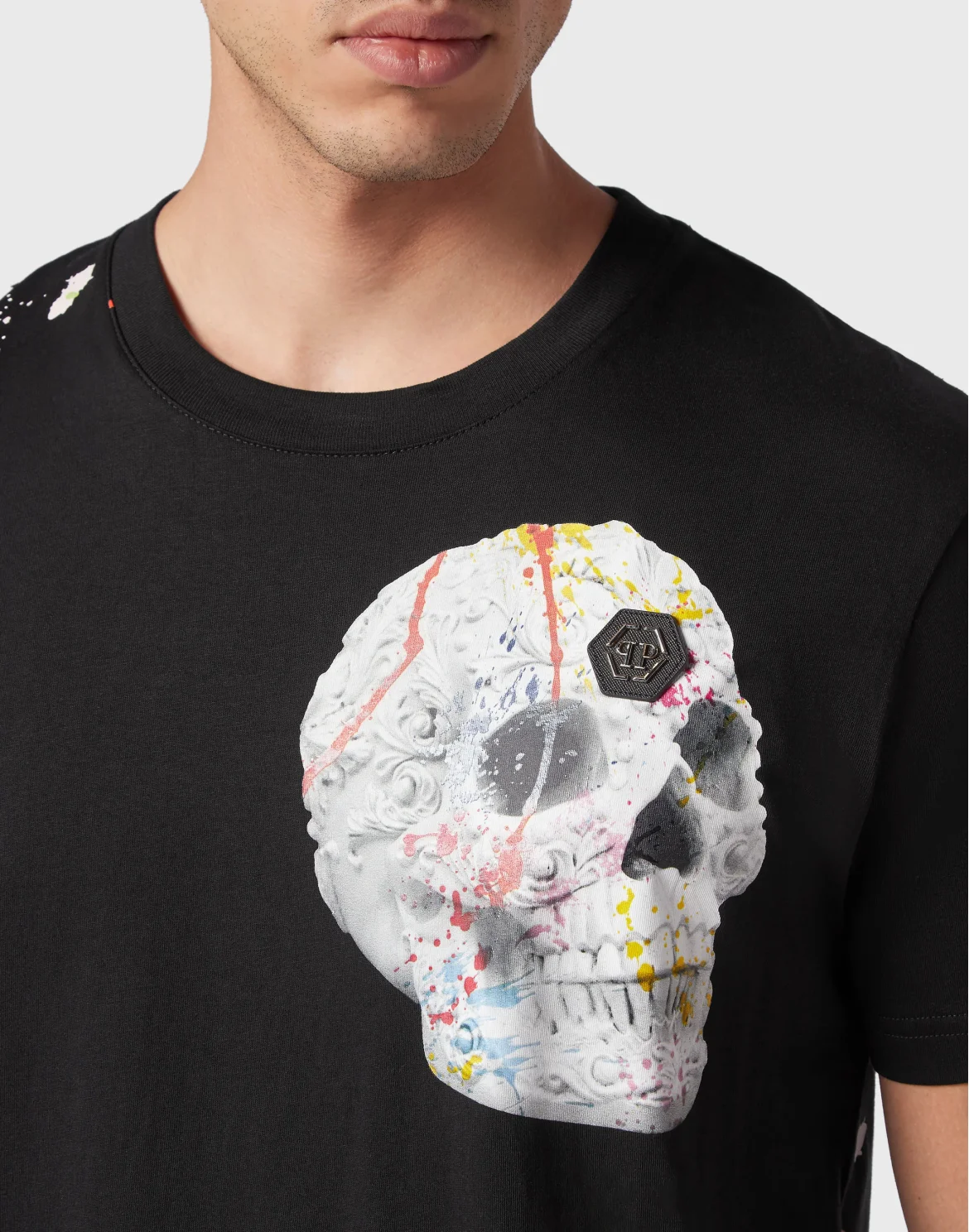 T-shirt Round Neck SS Dripping Skull, цвет: Черный