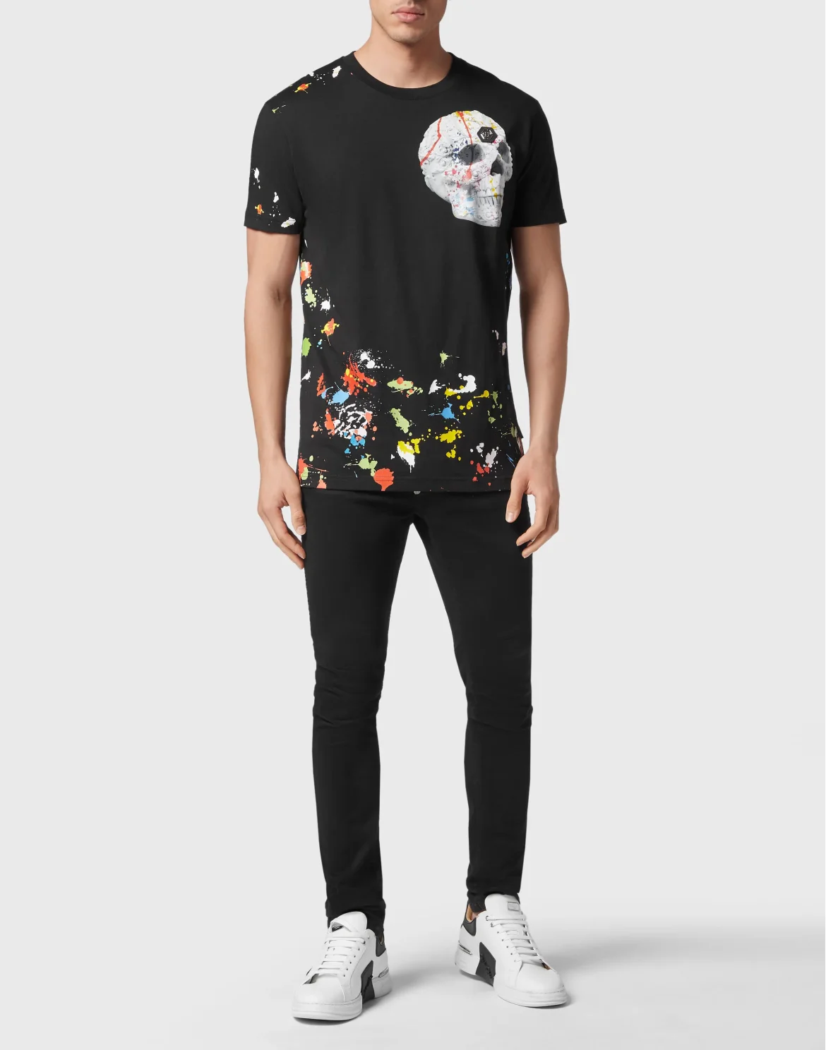 T-shirt Round Neck SS Dripping Skull, цвет: Черный