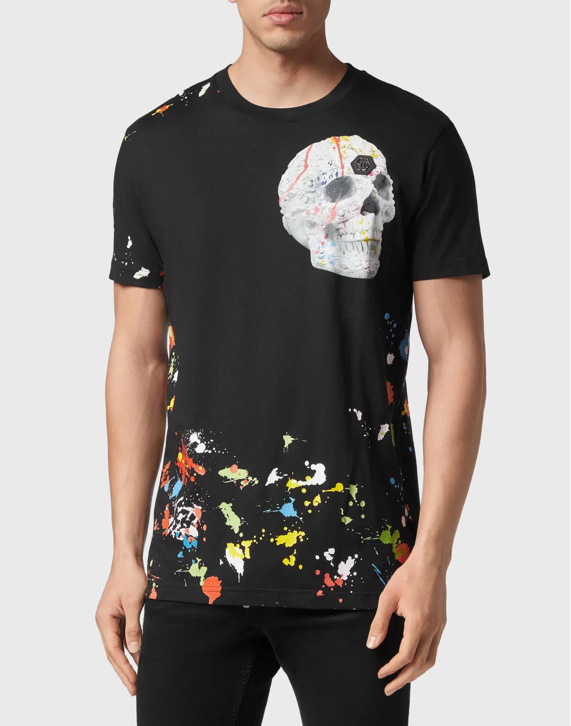 T-shirt Round Neck SS Dripping Skull, цвет: Черный