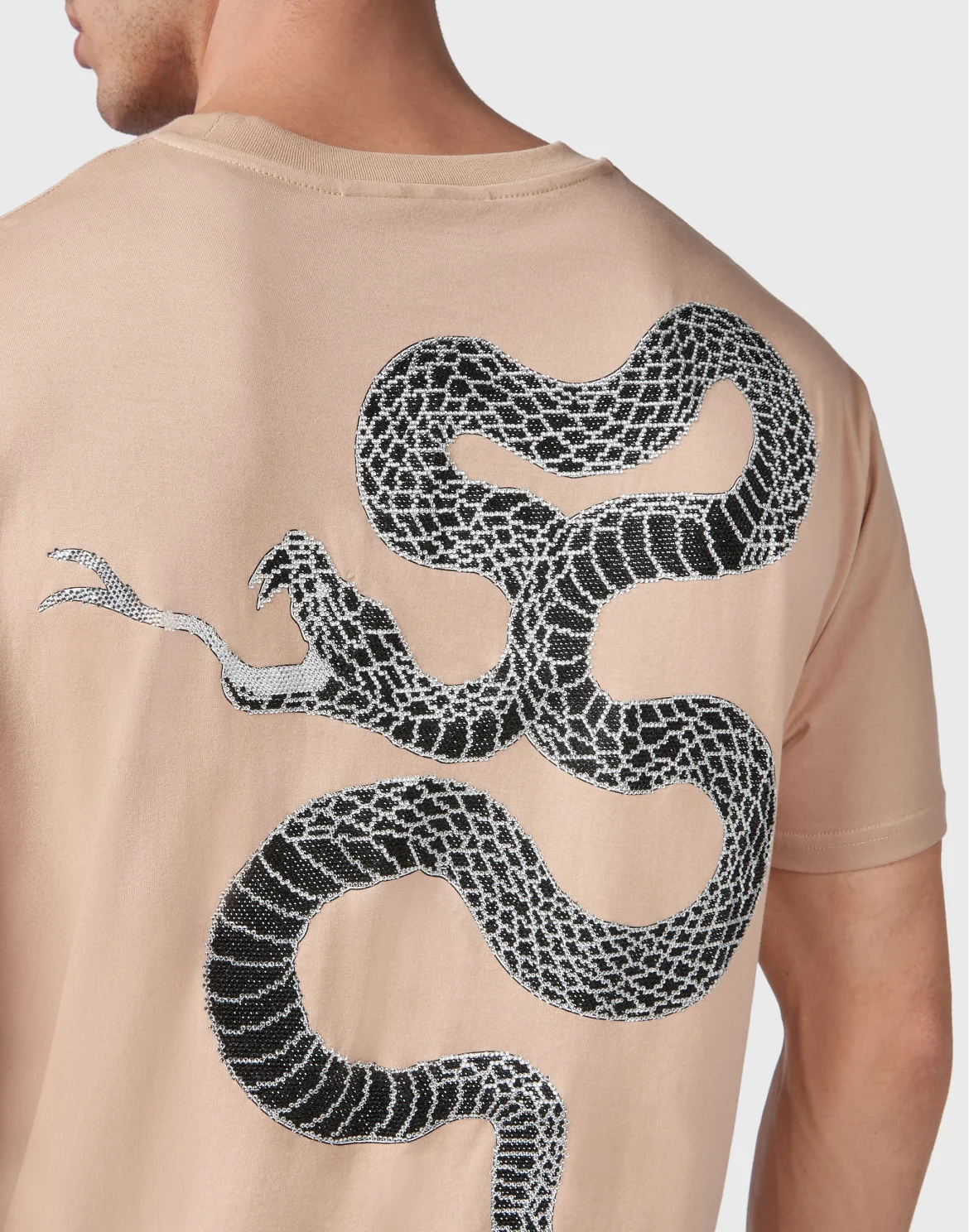 T-shirt Round Neck SS Snake, цвет: Бежевый