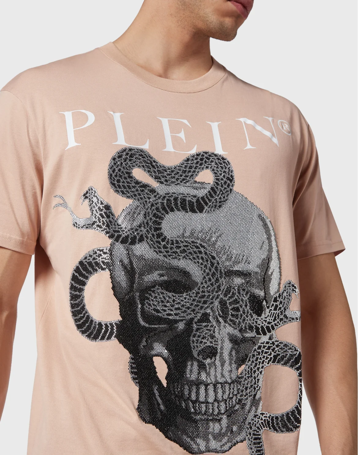 T-shirt Round Neck SS Snake, цвет: Бежевый