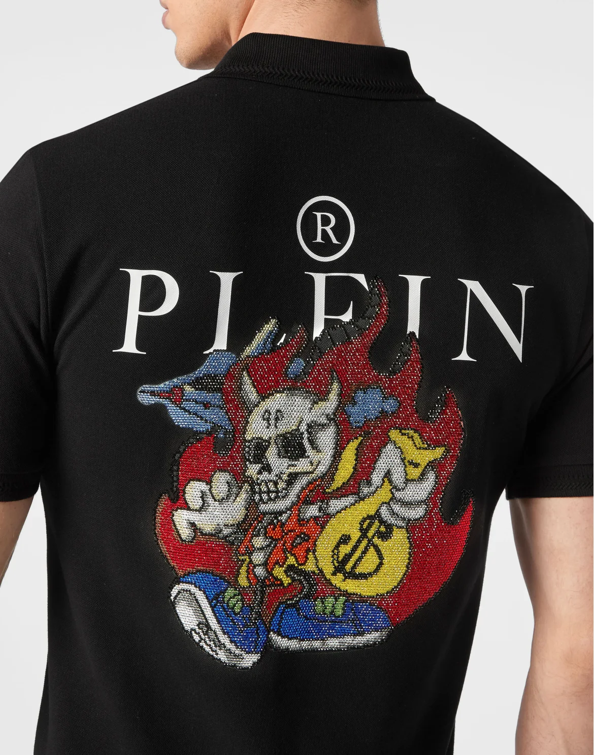 Slim Fit Polo shirt SS Skully Gang, цвет: Черный