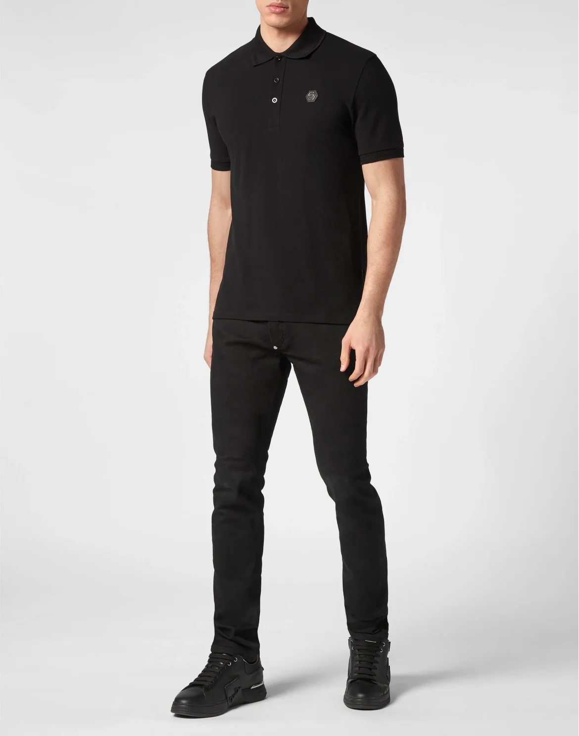 Slim Fit Polo shirt SS Skully Gang, цвет: Черный