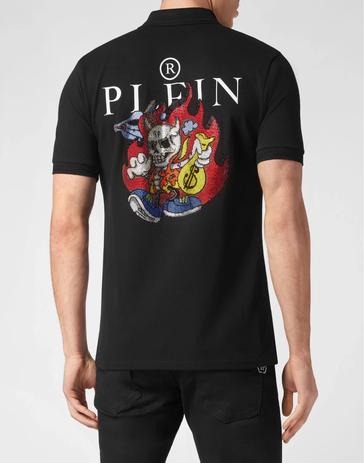 Slim Fit Polo shirt SS Skully Gang, цвет: Черный
