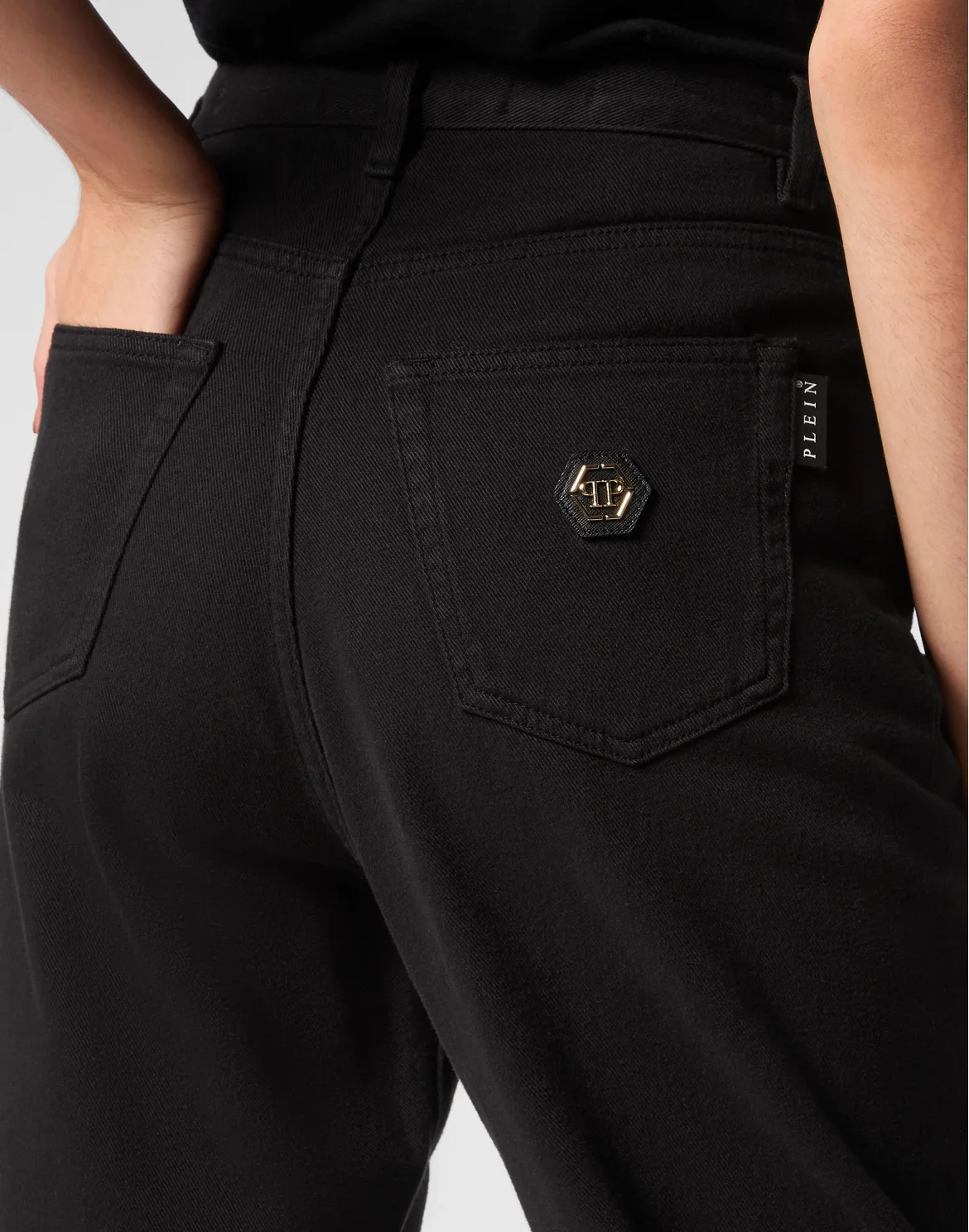 Denim Trousers Mom fit Hexagon, цвет: Черный