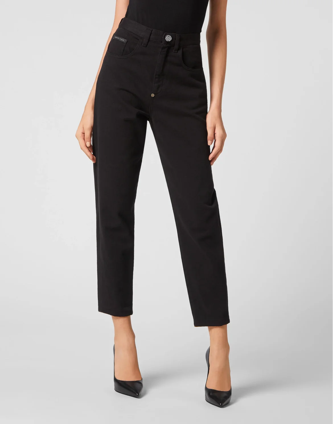 Denim Trousers Mom fit Hexagon, цвет: Черный